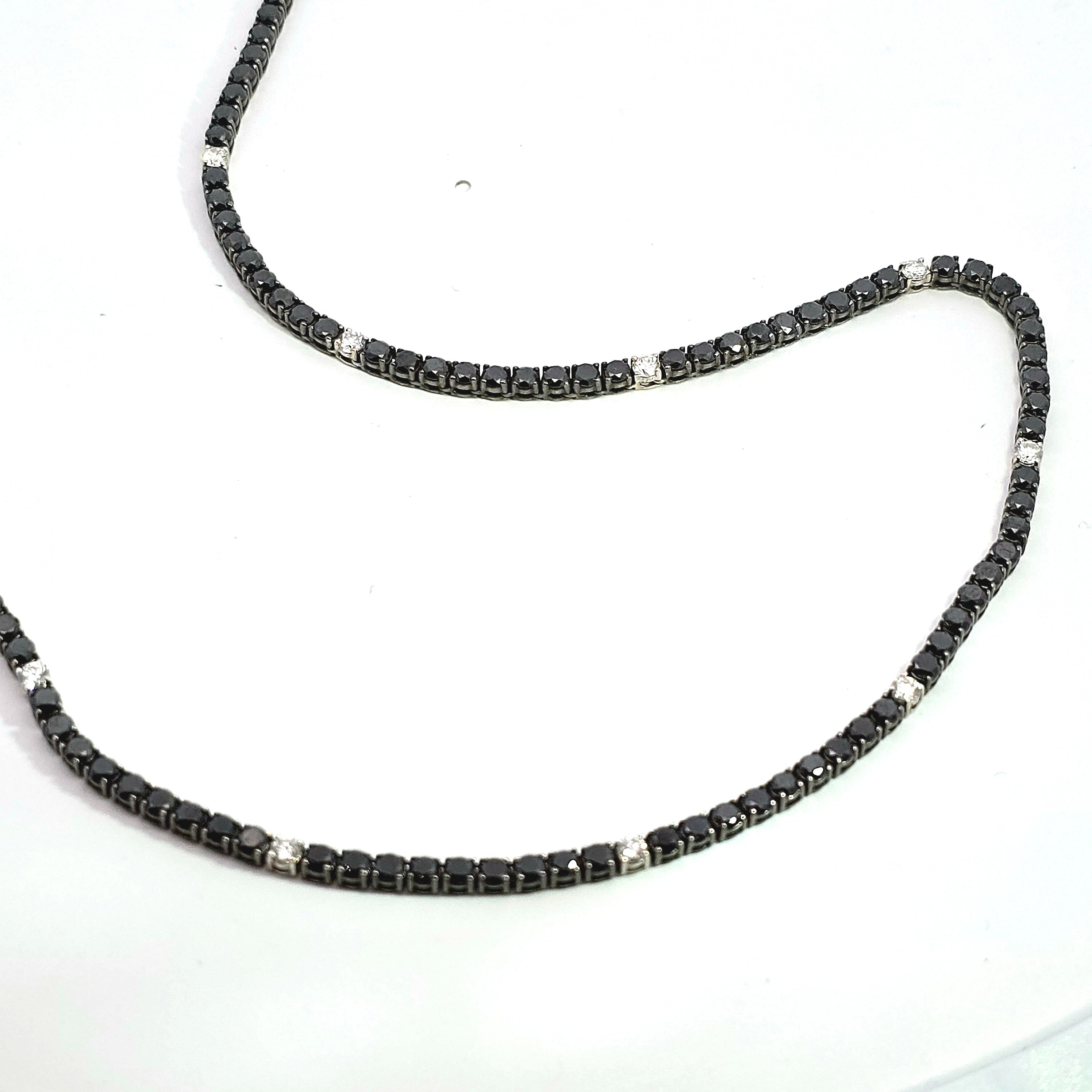 White Gold Tennis Necklace With Diamond Stones