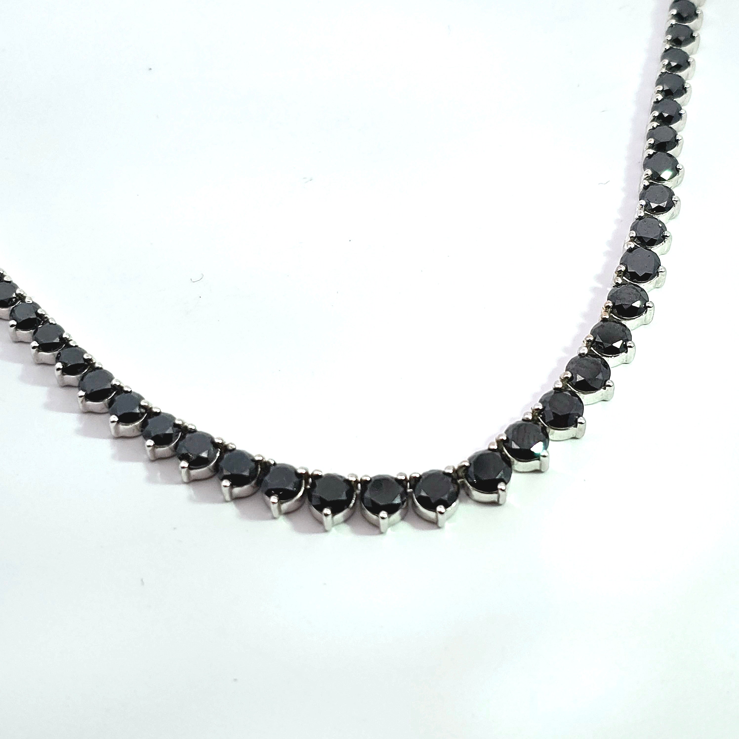 White Gold Tennis Necklace With Diamond Stones