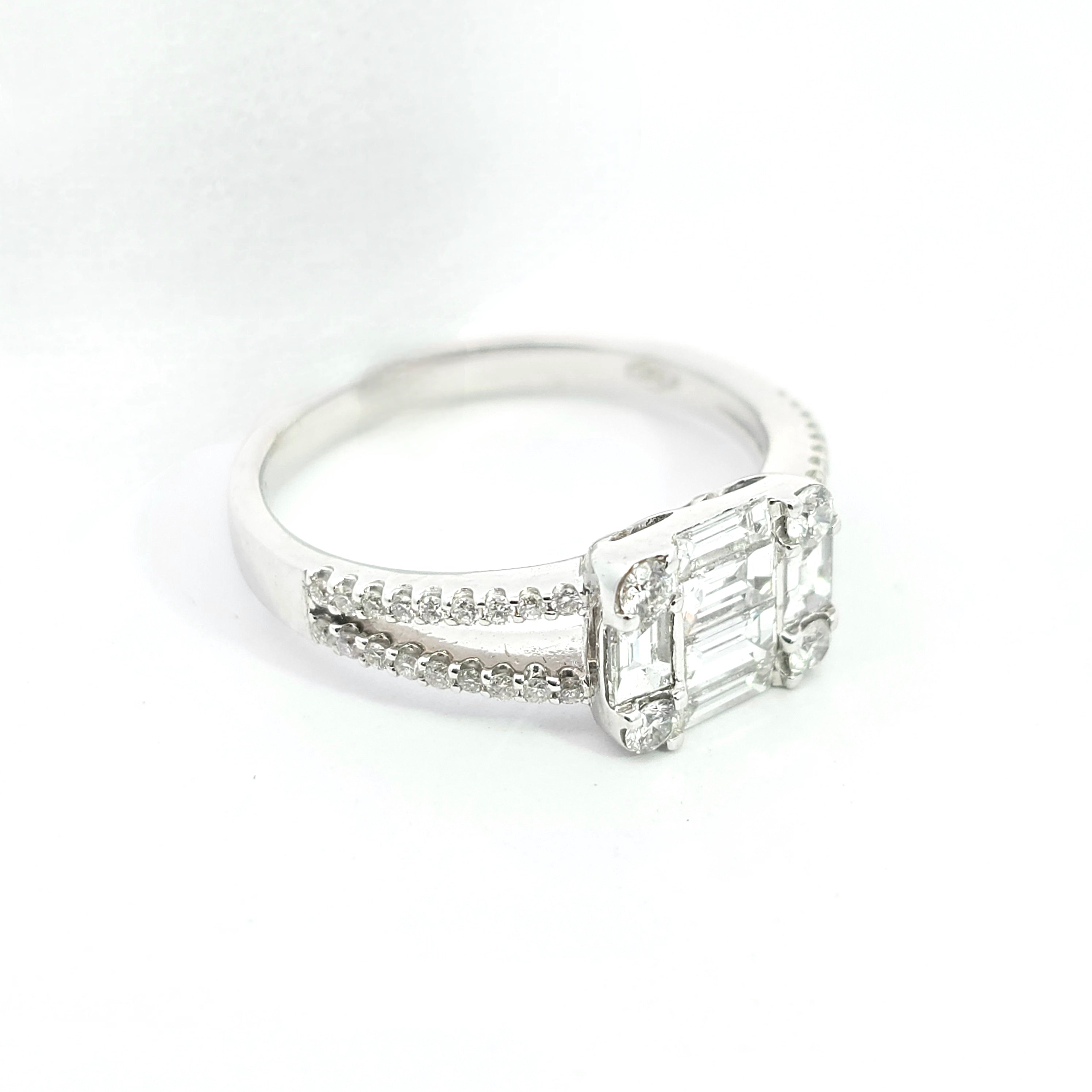 White Gold  Ring With Diamond Stones
