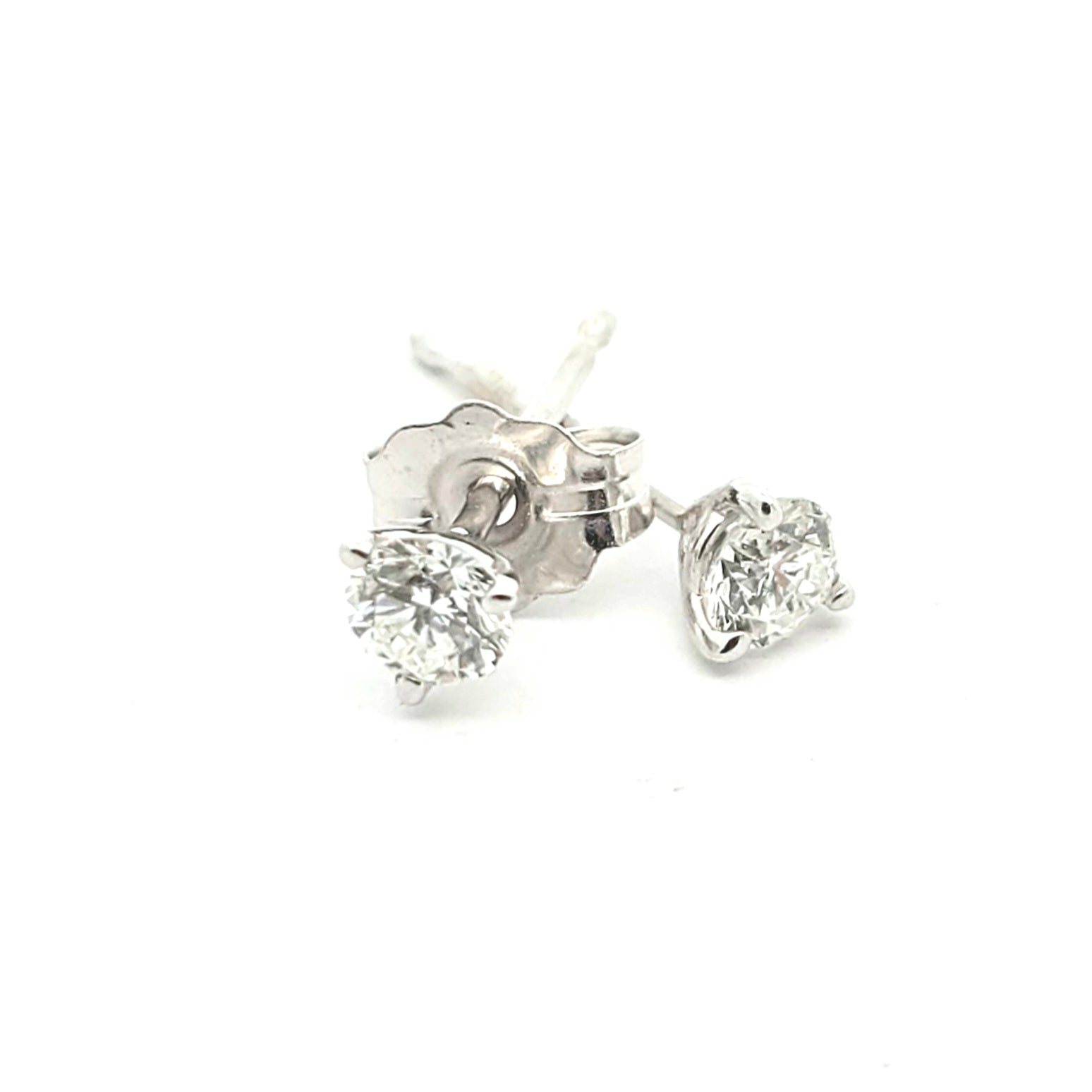 White Gold Stud Earrings With Diamond Stones