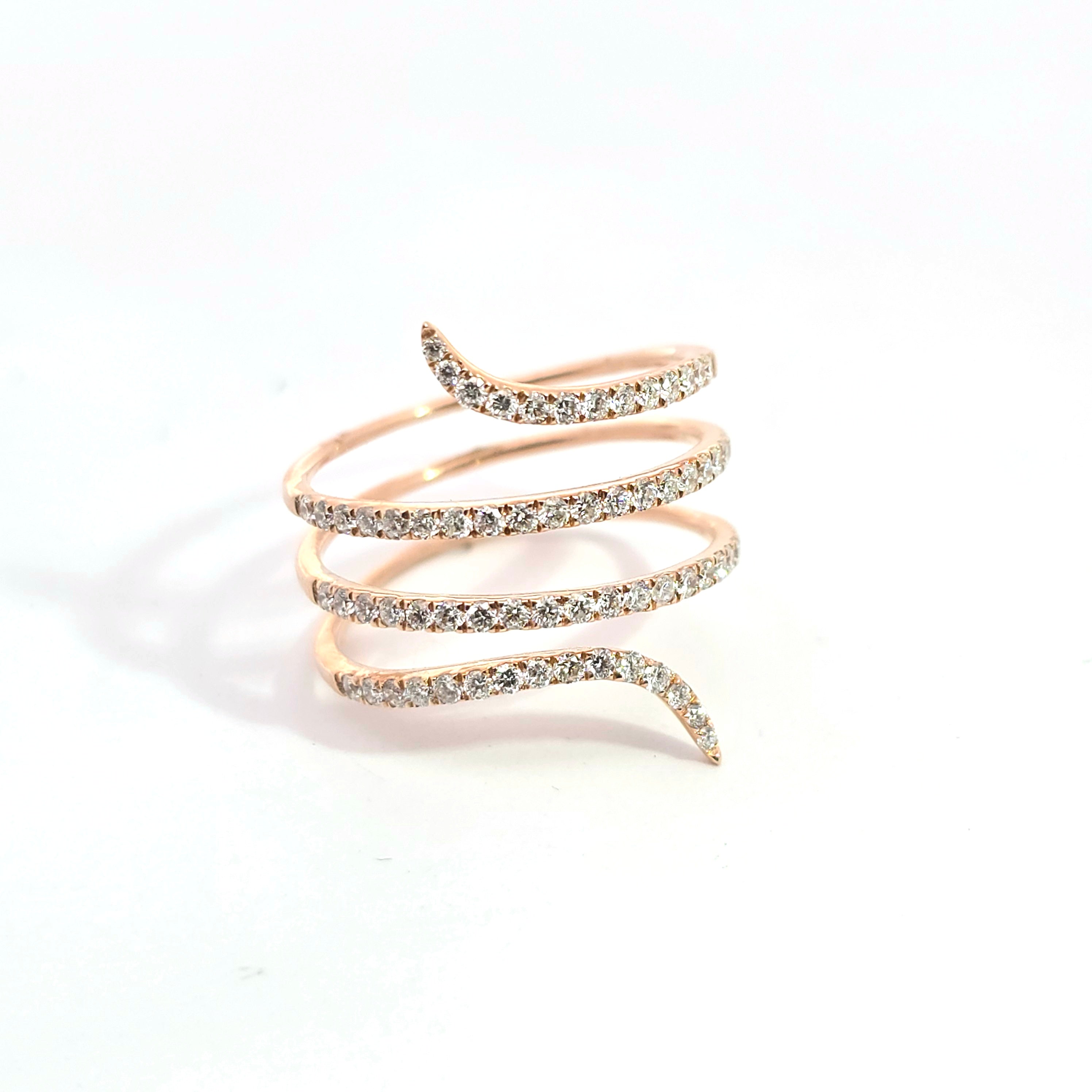 Rose Gold  Ring With Diamond Stones