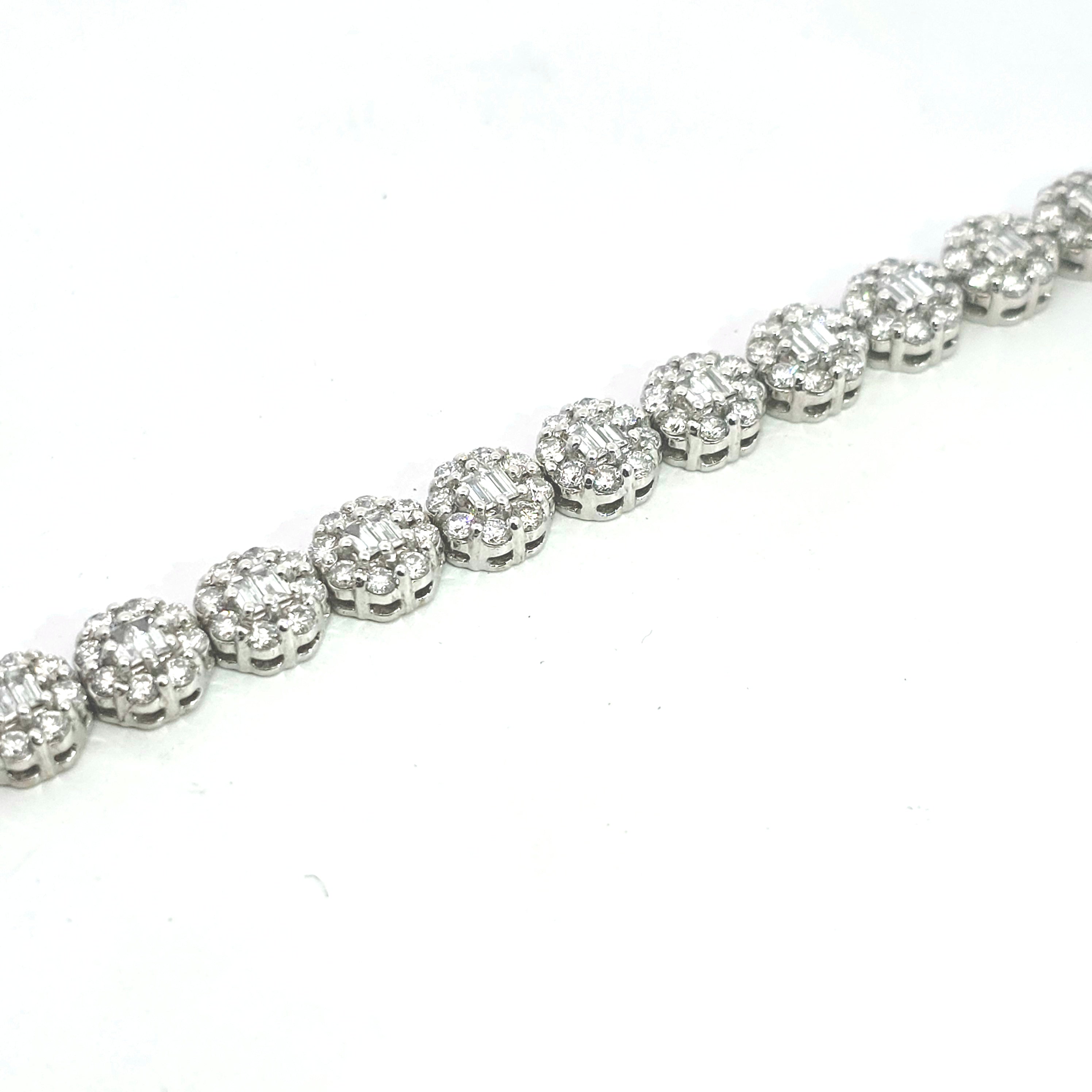 White Gold Gemstone Bracelet With Diamond Stones