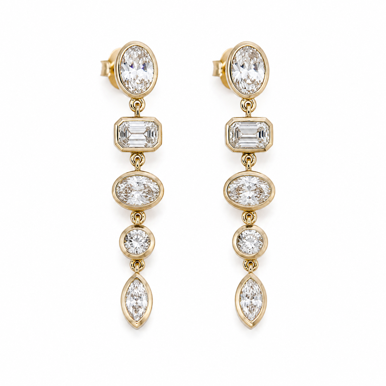 Yellow Gold Diamond Earrings