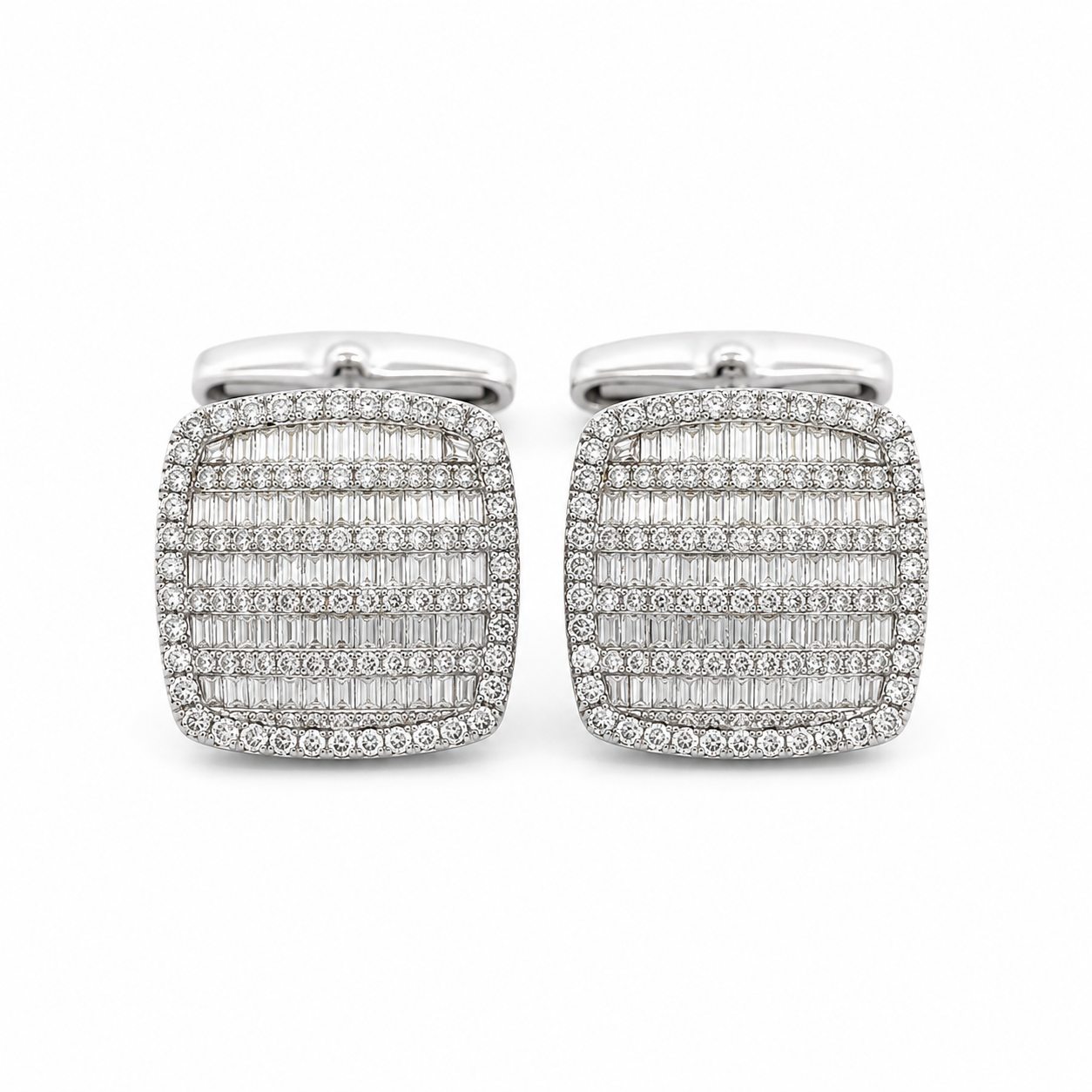 White Gold Diamond Cufflinks