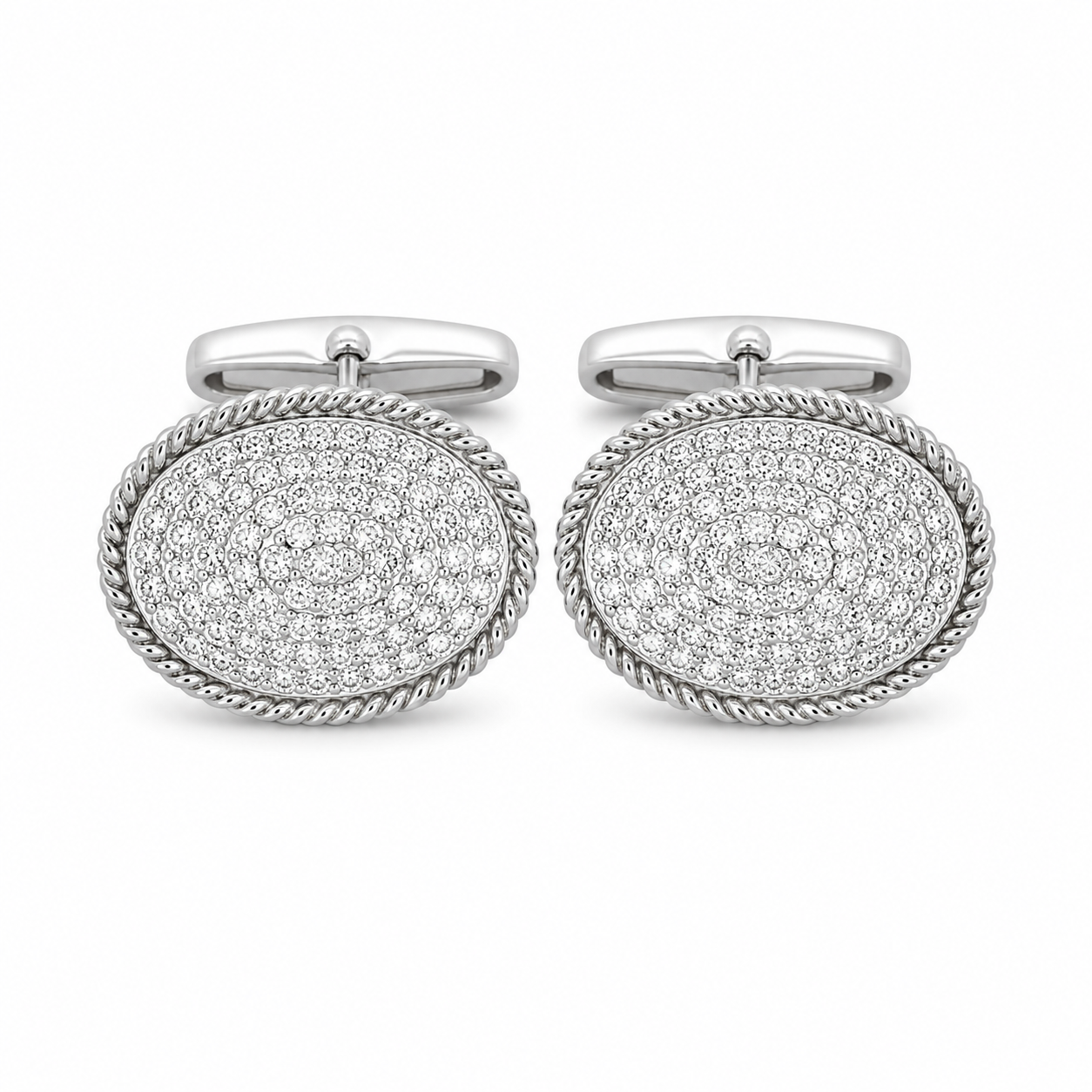White Gold Diamond Cufflinks