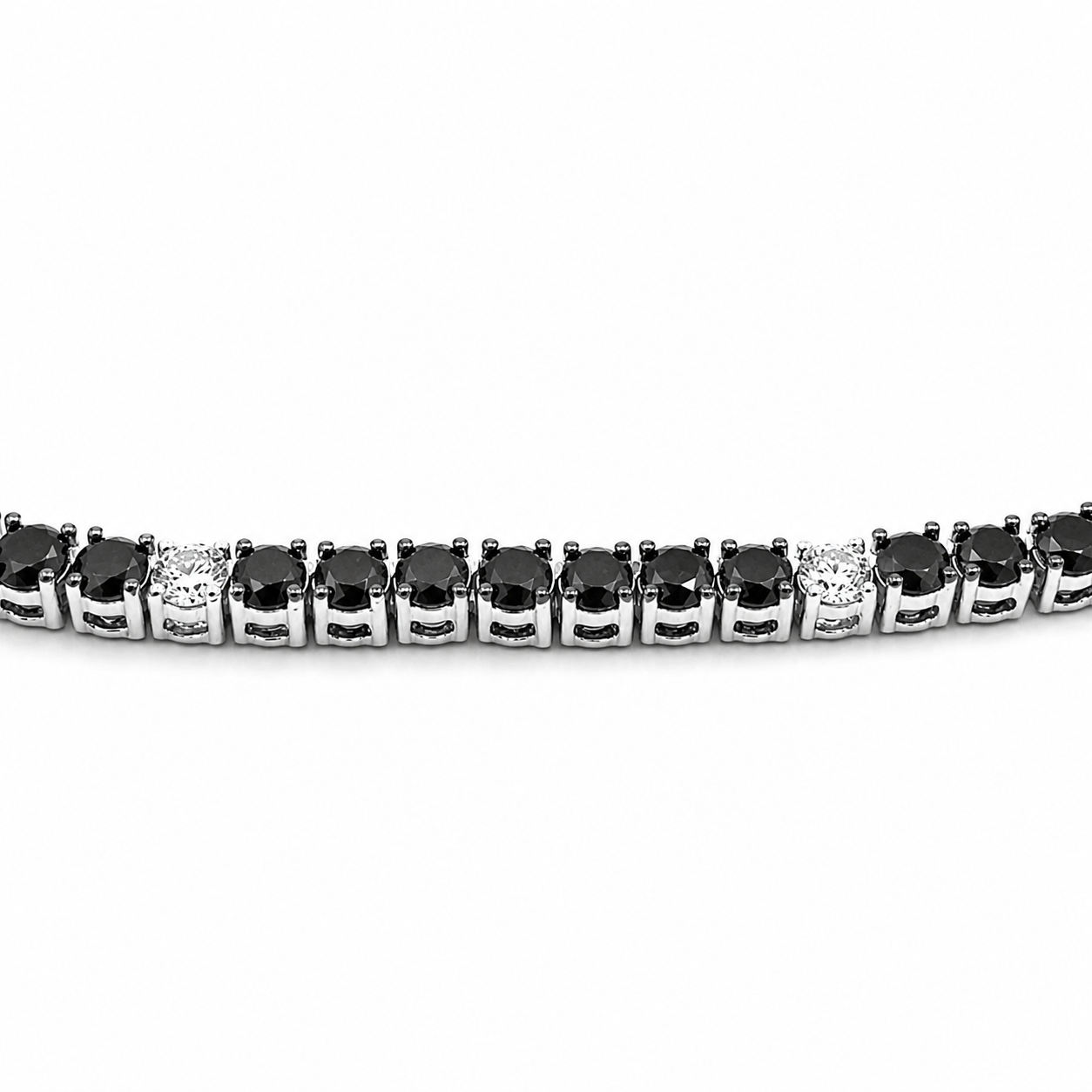 White Gold Black and White Diamond Necklace