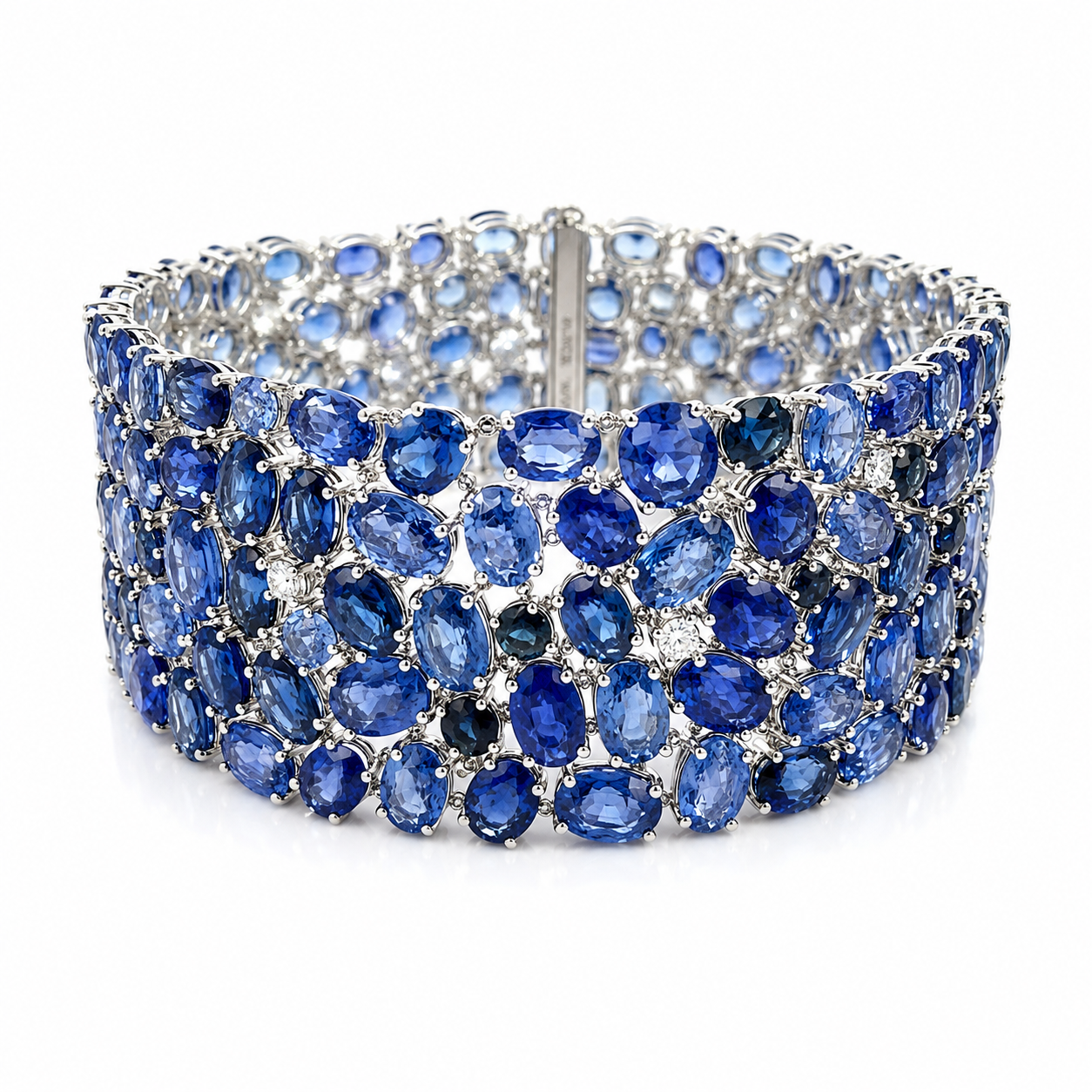 White Gold Sapphire and Diamond Bracelet
