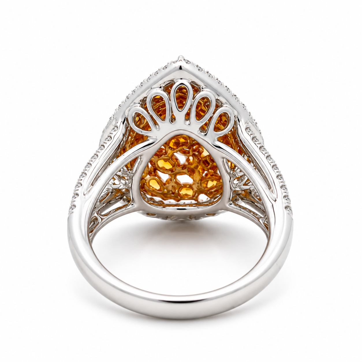 White Gold Yellow Diamond Ring