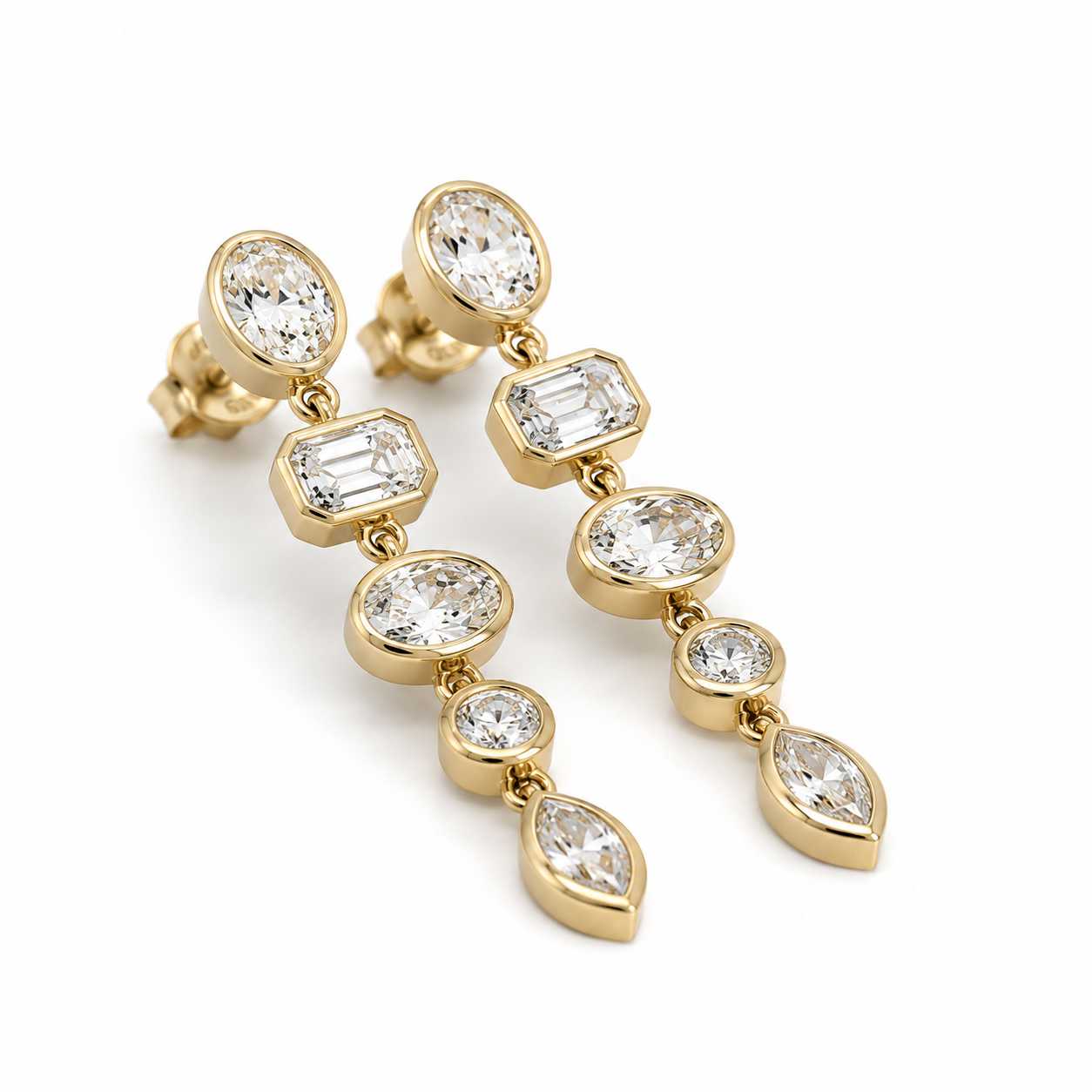 Yellow Gold Diamond Earrings