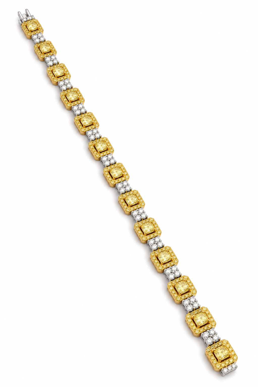 White Gold Yellow and White Diamond Bracelet