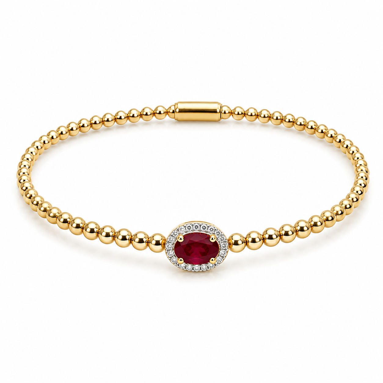 Yellow Gold Diamond and Ruby Bracelet