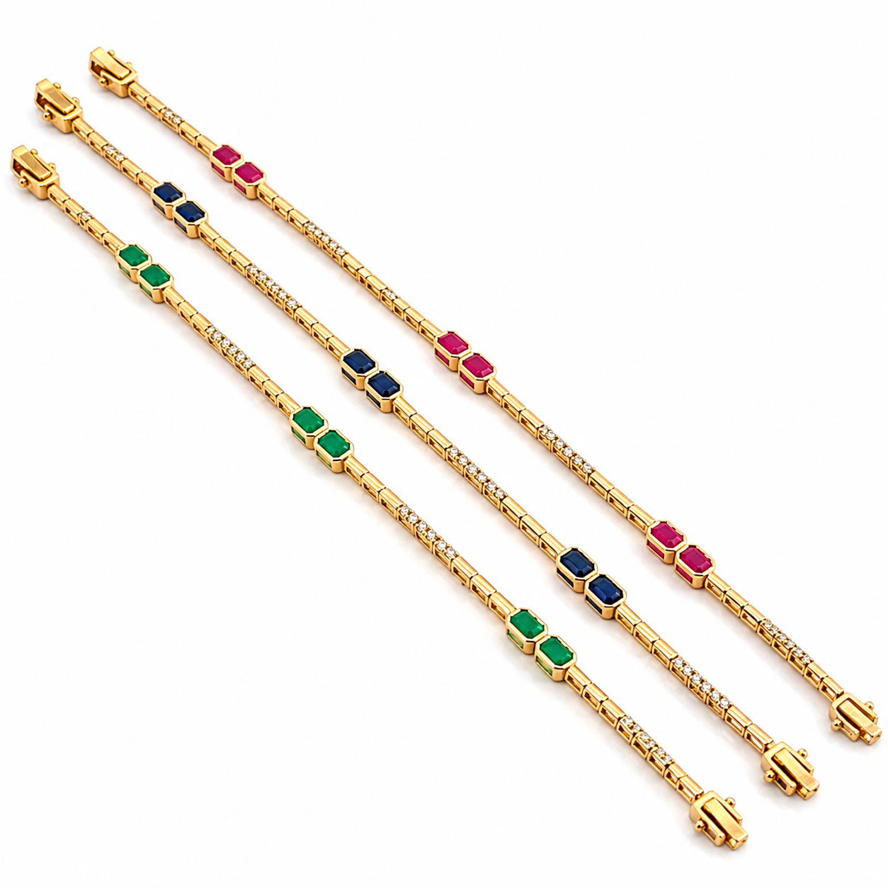 Yellow Gold Diamond and Ruby Bracelet