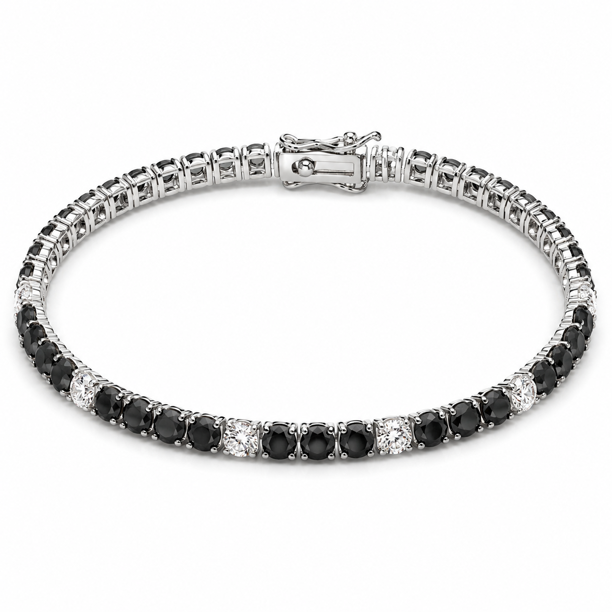 White Gold Black and White Diamond Bracelet