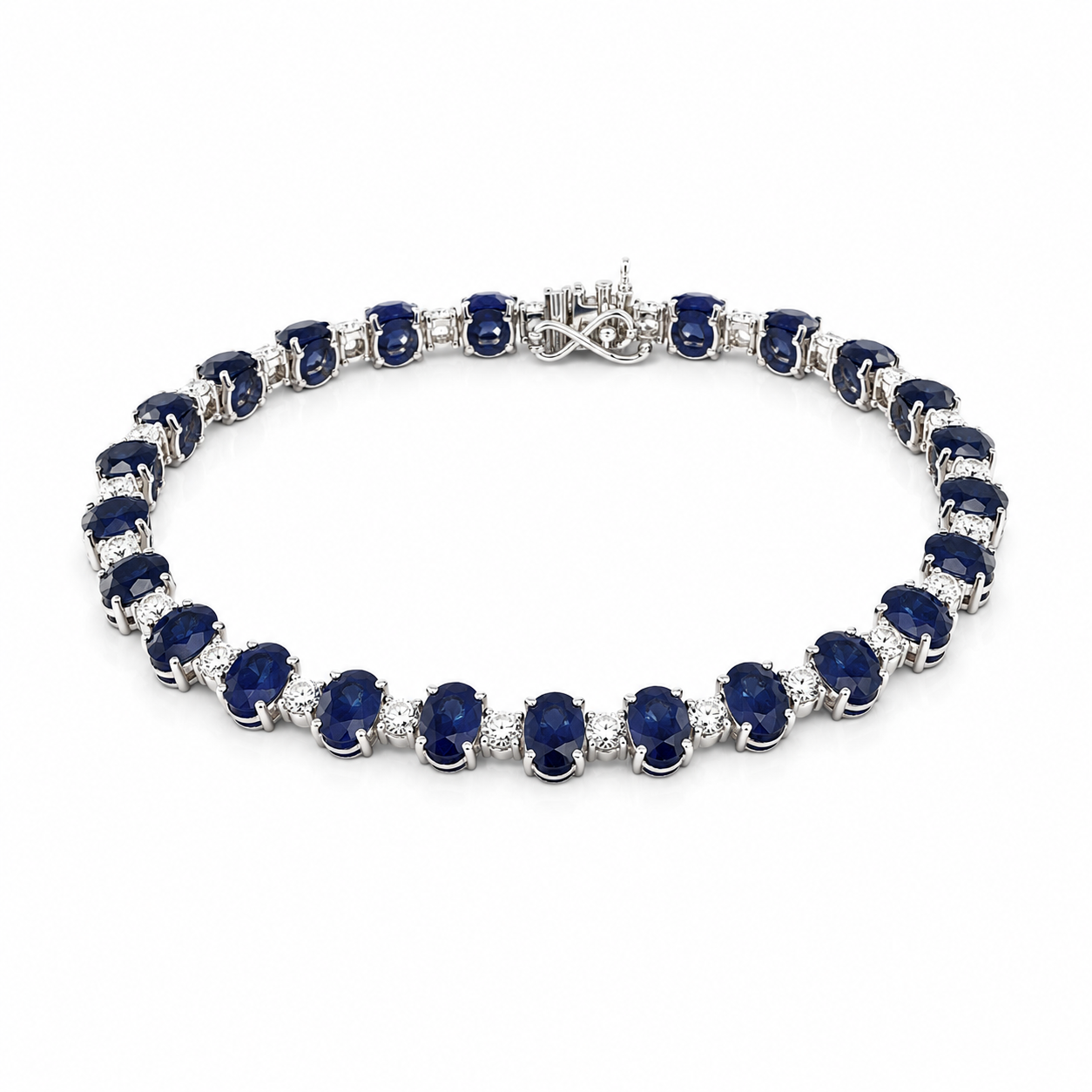 White Gold Sapphire and Diamond Bracelet