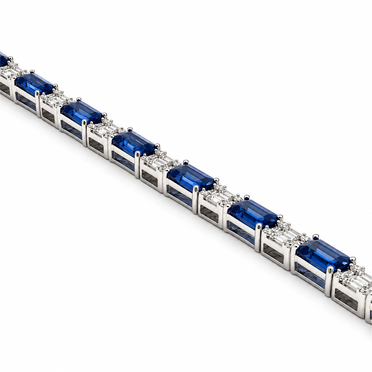 White Gold Sapphire and Diamond Bracelet
