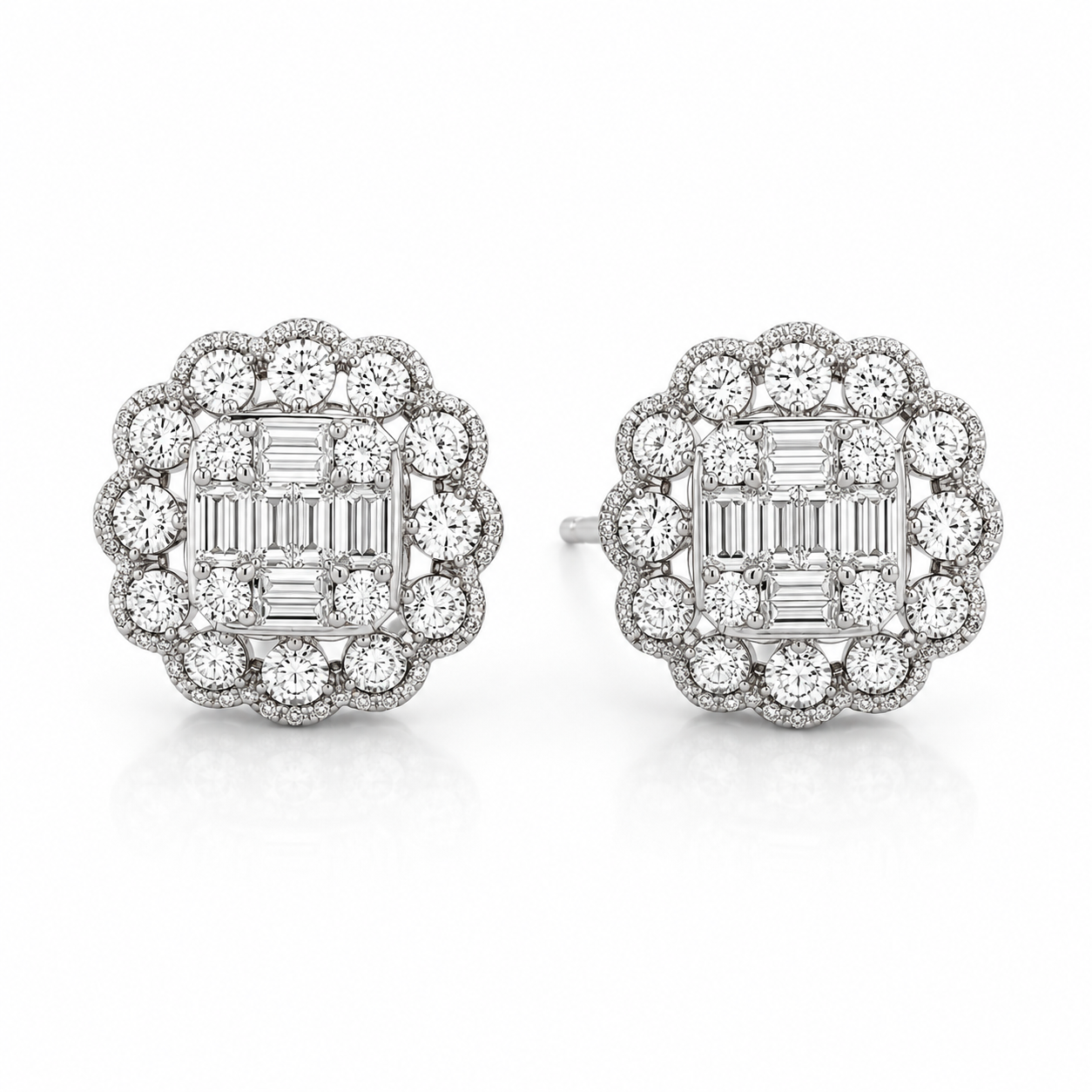 White Gold Diamond Earrings