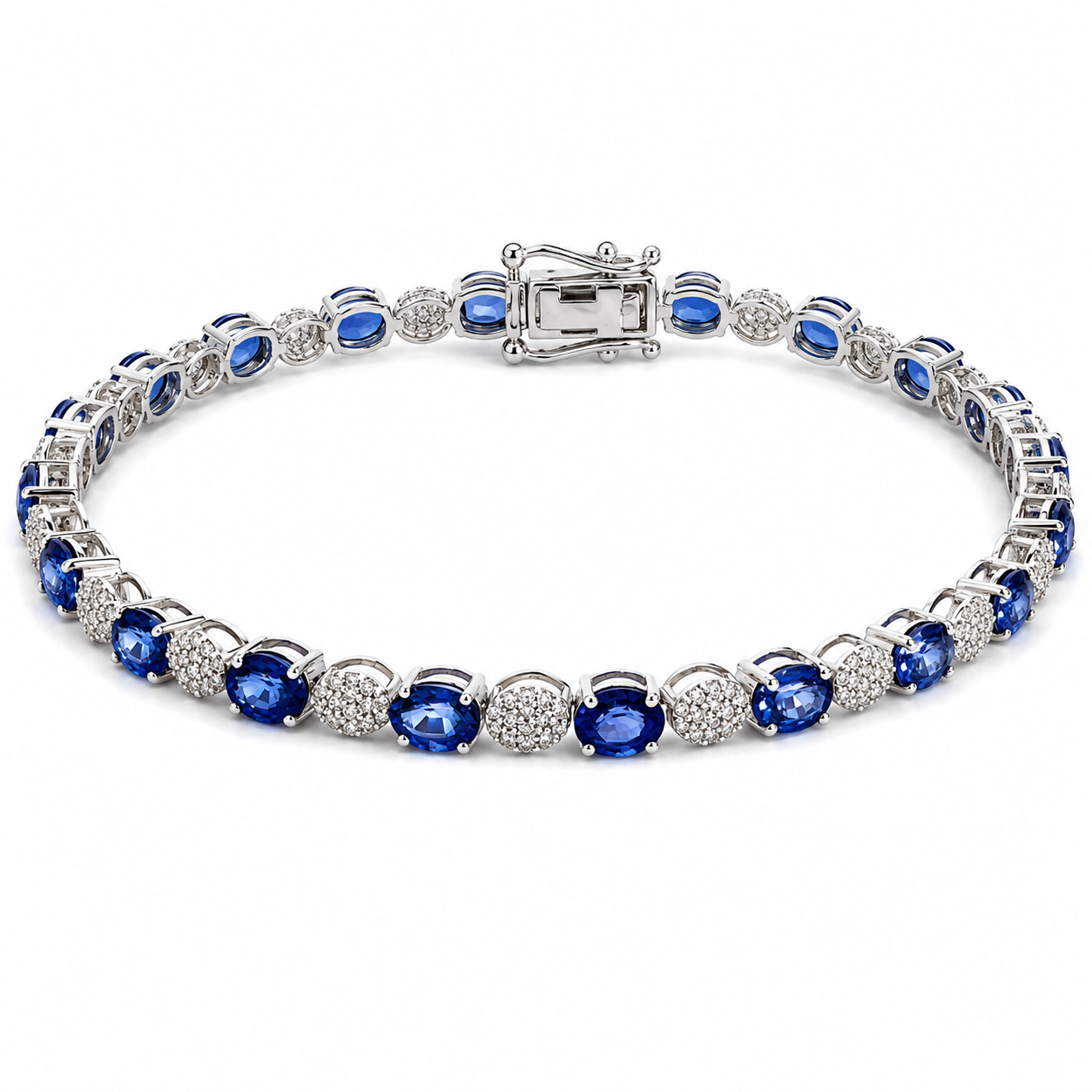 White Gold Sapphire and Diamond Bracelet