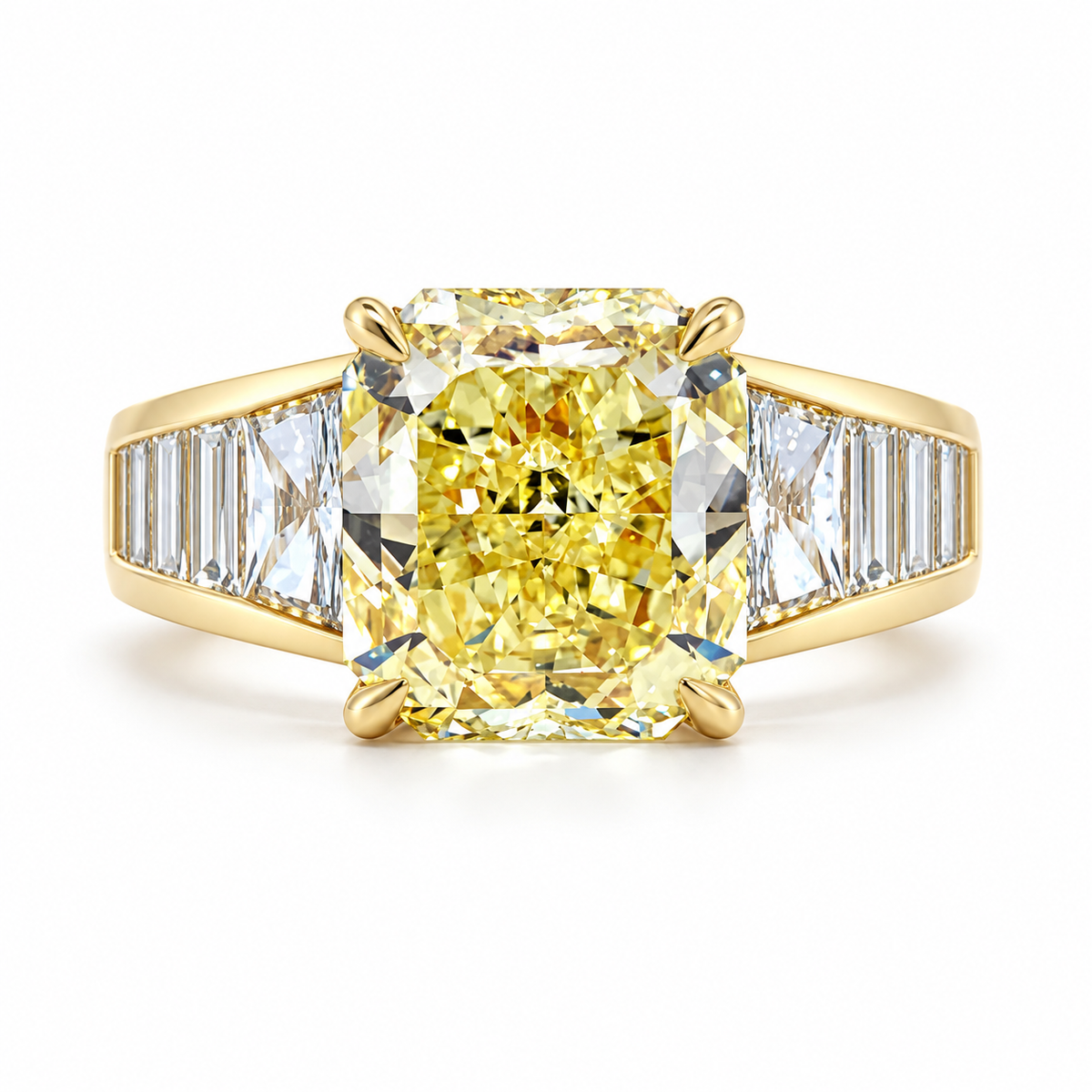 Yellow Gold Fancy-Solitaire Diamond Ring