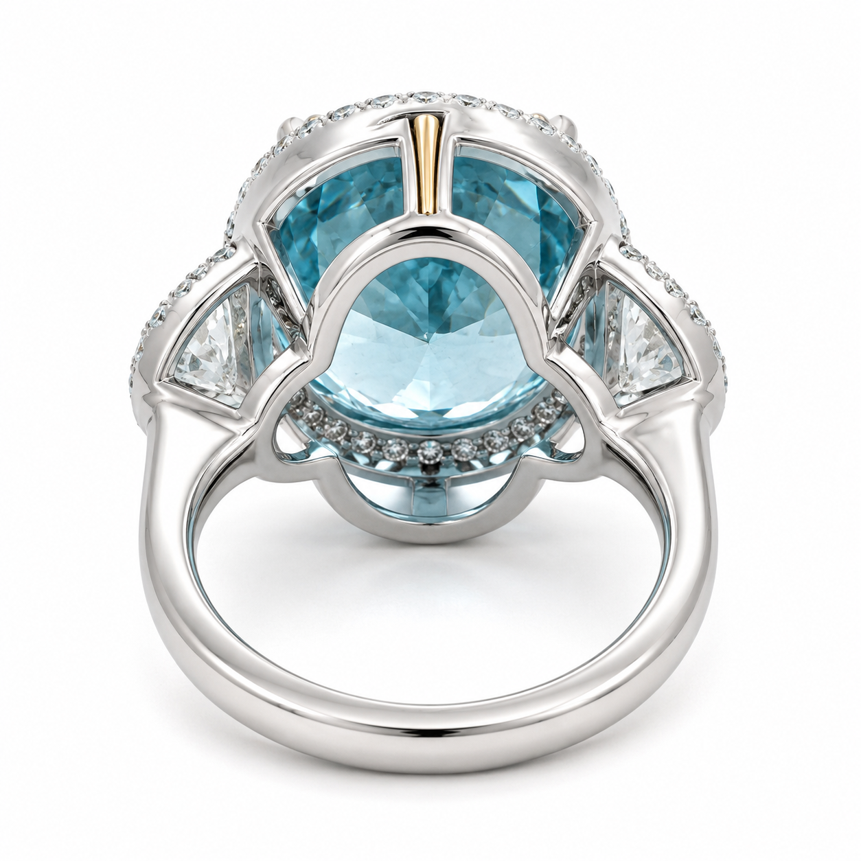 White Gold Aquamarine and Diamond Ring