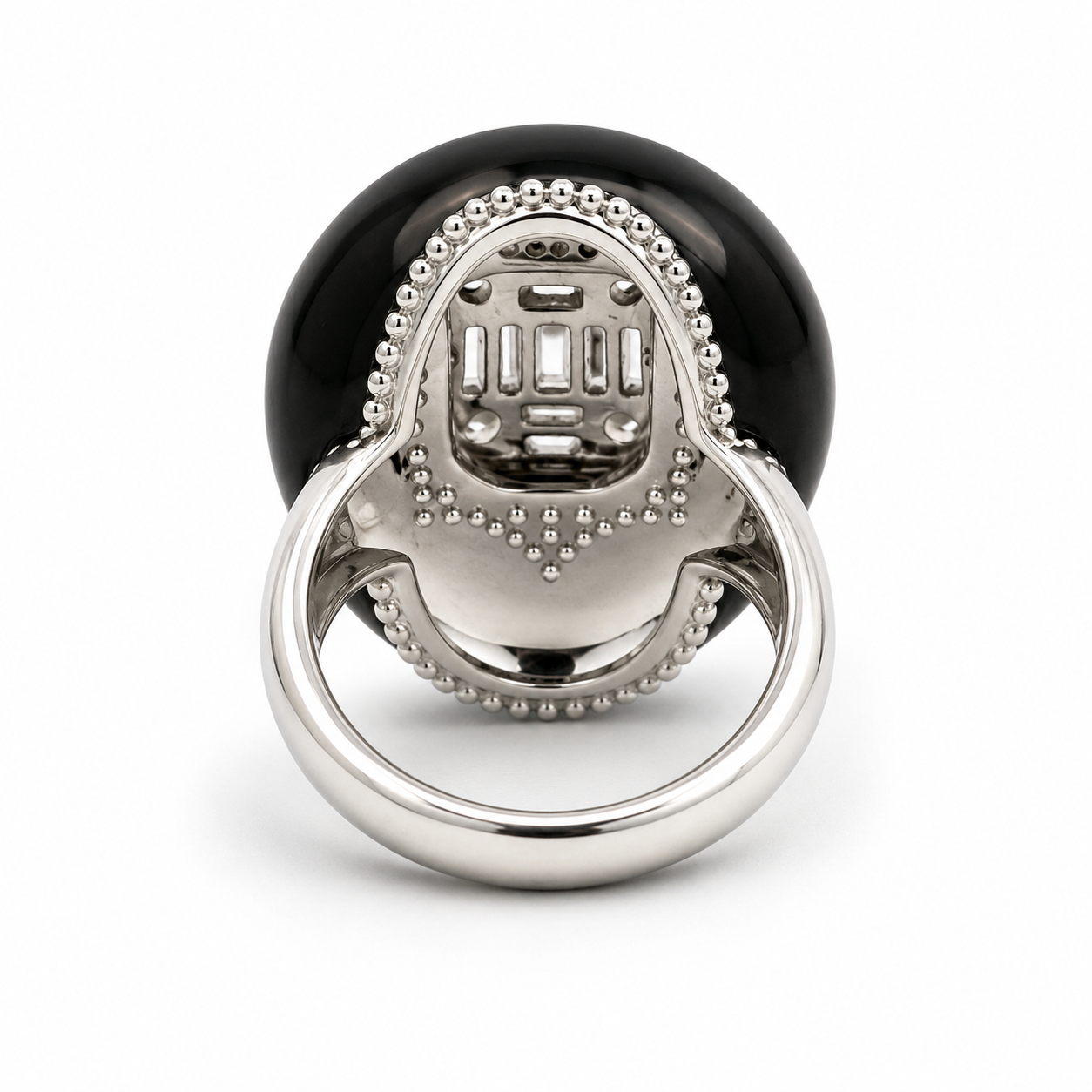 Yellow Gold Diamond and Onix Ring