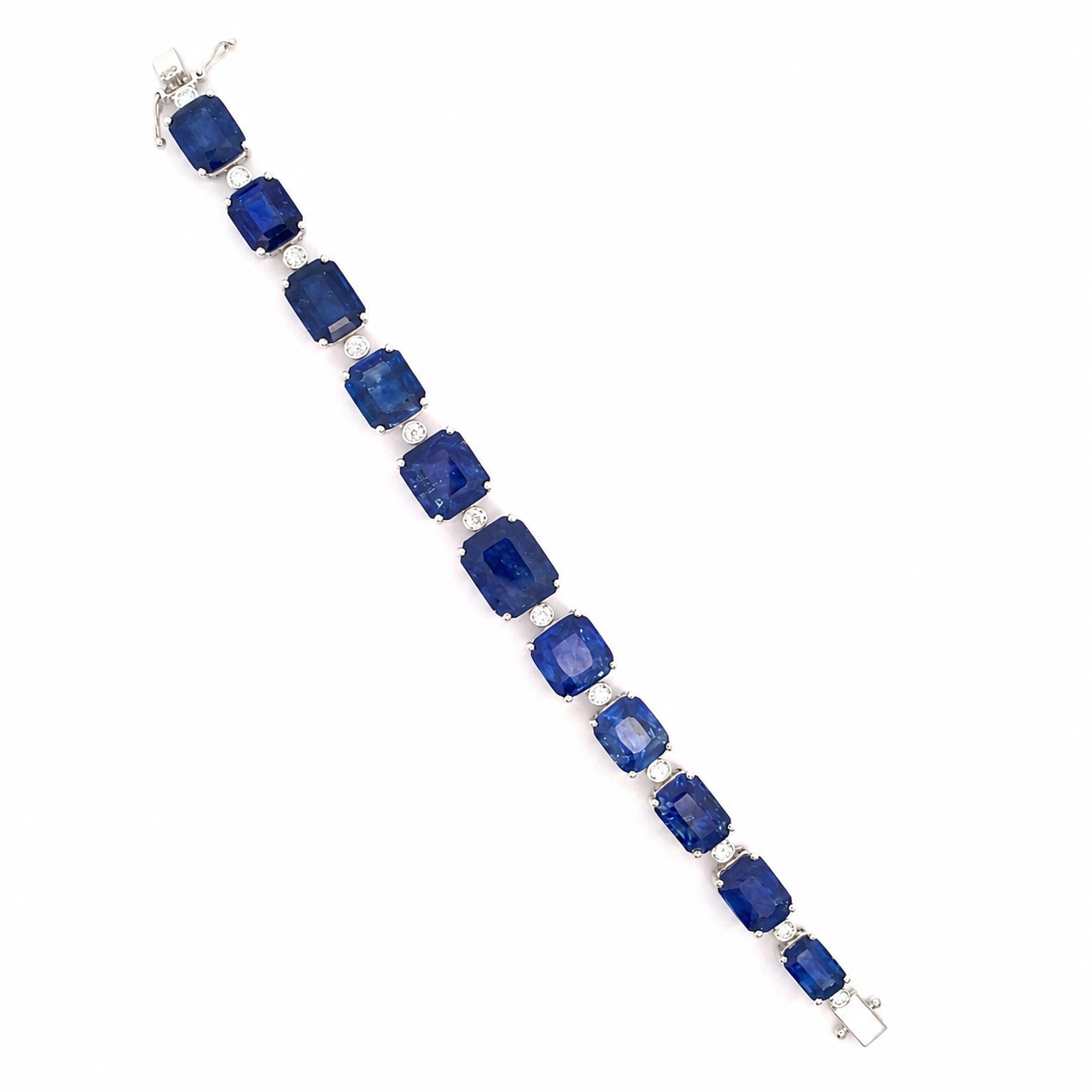White Gold Sapphire and Diamond Bracelet