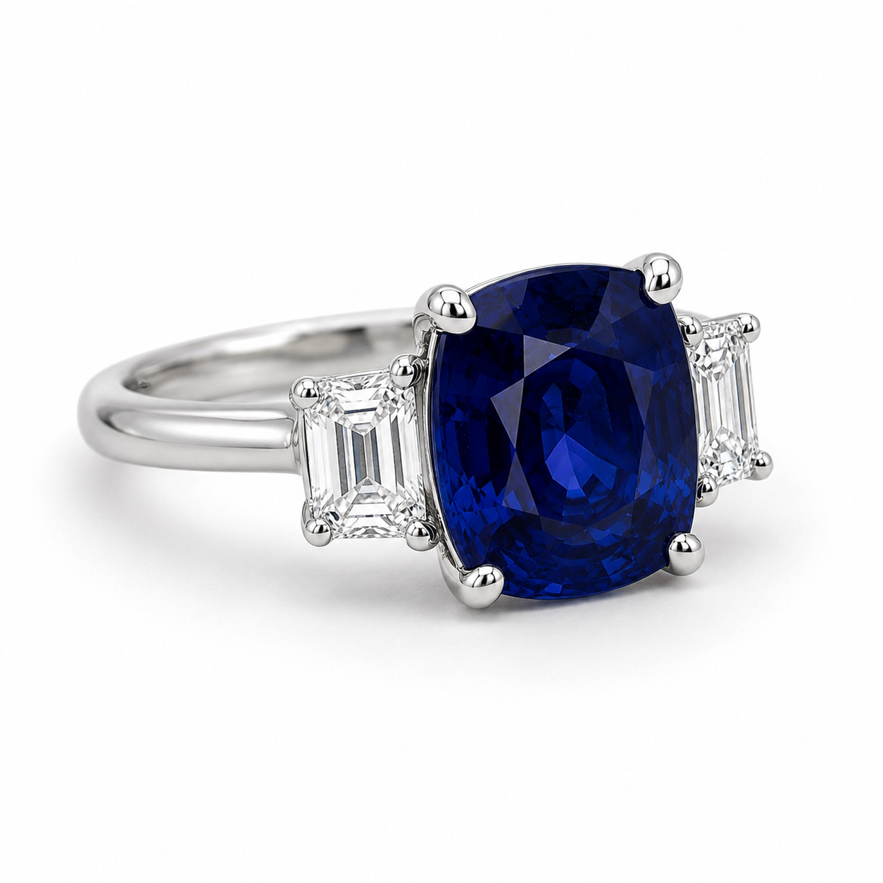 White Gold Sapphire Diamond Ring