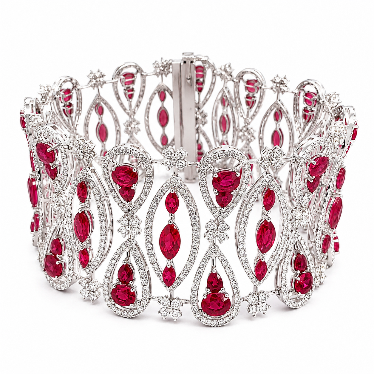 White Gold Ruby Bracelet