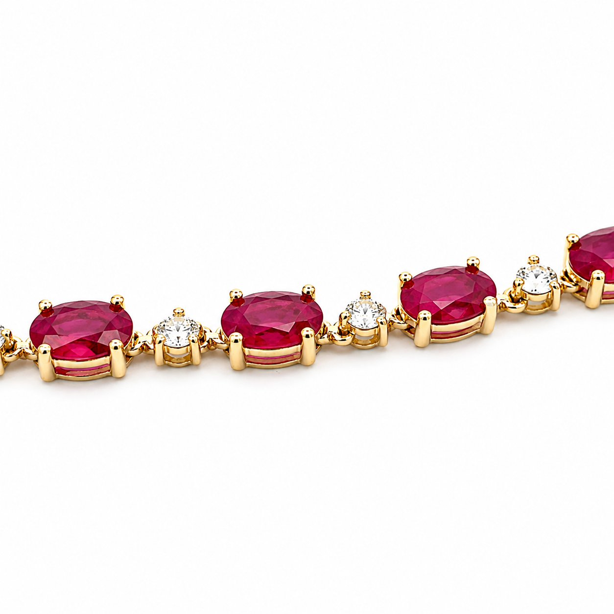 Yellow Gold Ruby and Diamond Necklace