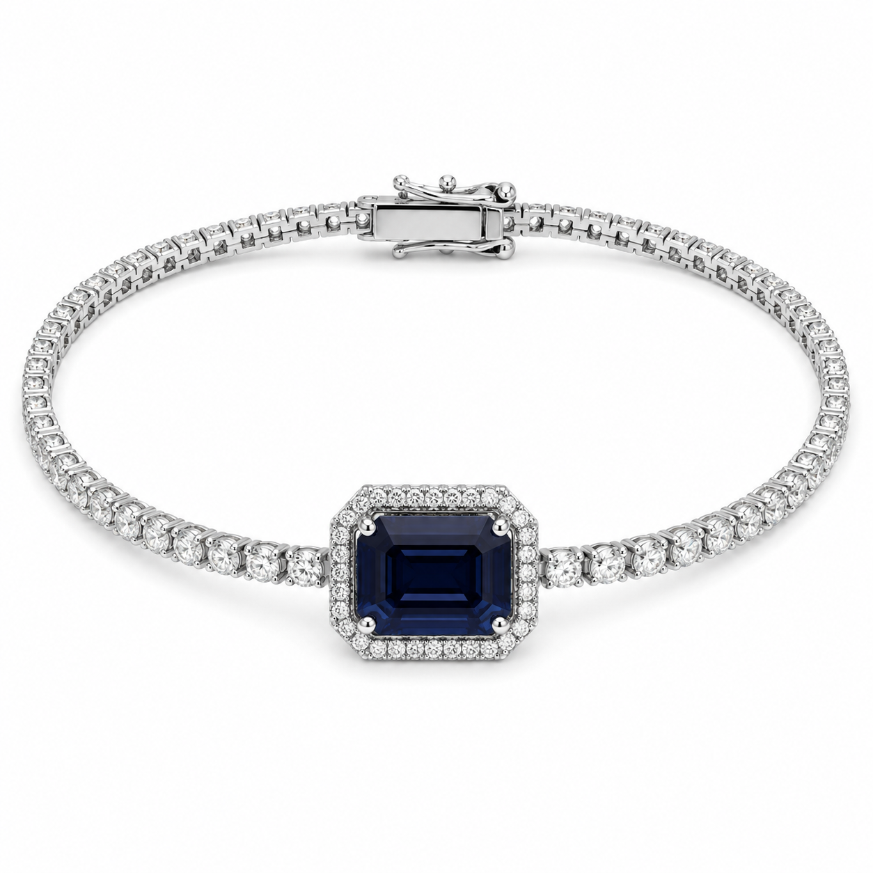White Gold Sapphire and Diamond Bracelet