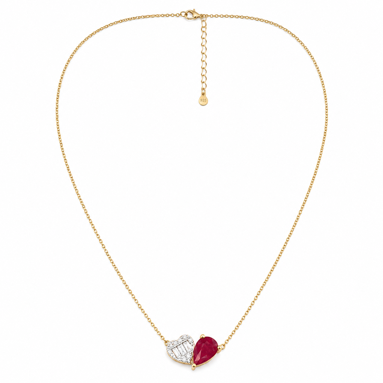Yellow Gold Ruby and Diamond Necklace