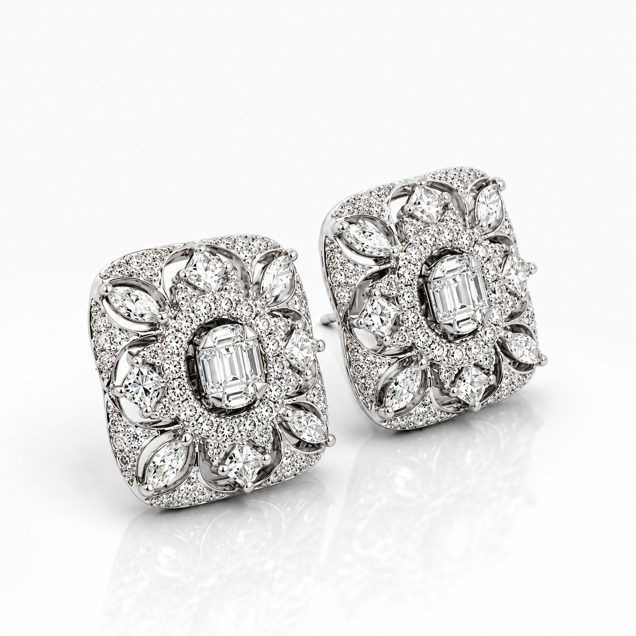 White Gold Diamond Earrings
