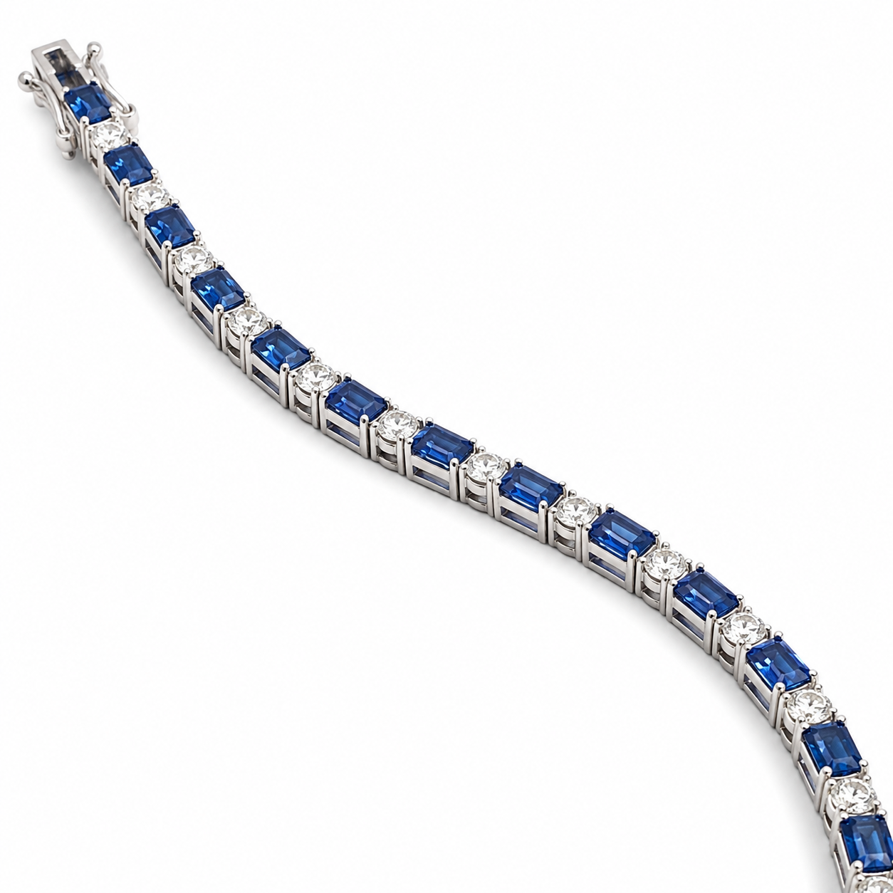 White Gold Diamond and Sapphire Bracelet