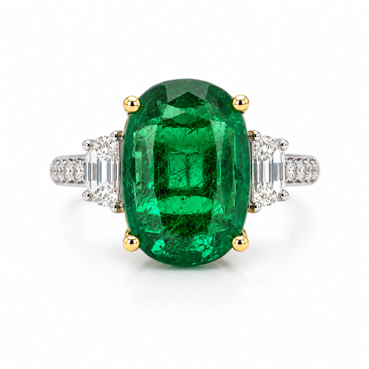 White Gold Emerald Ring