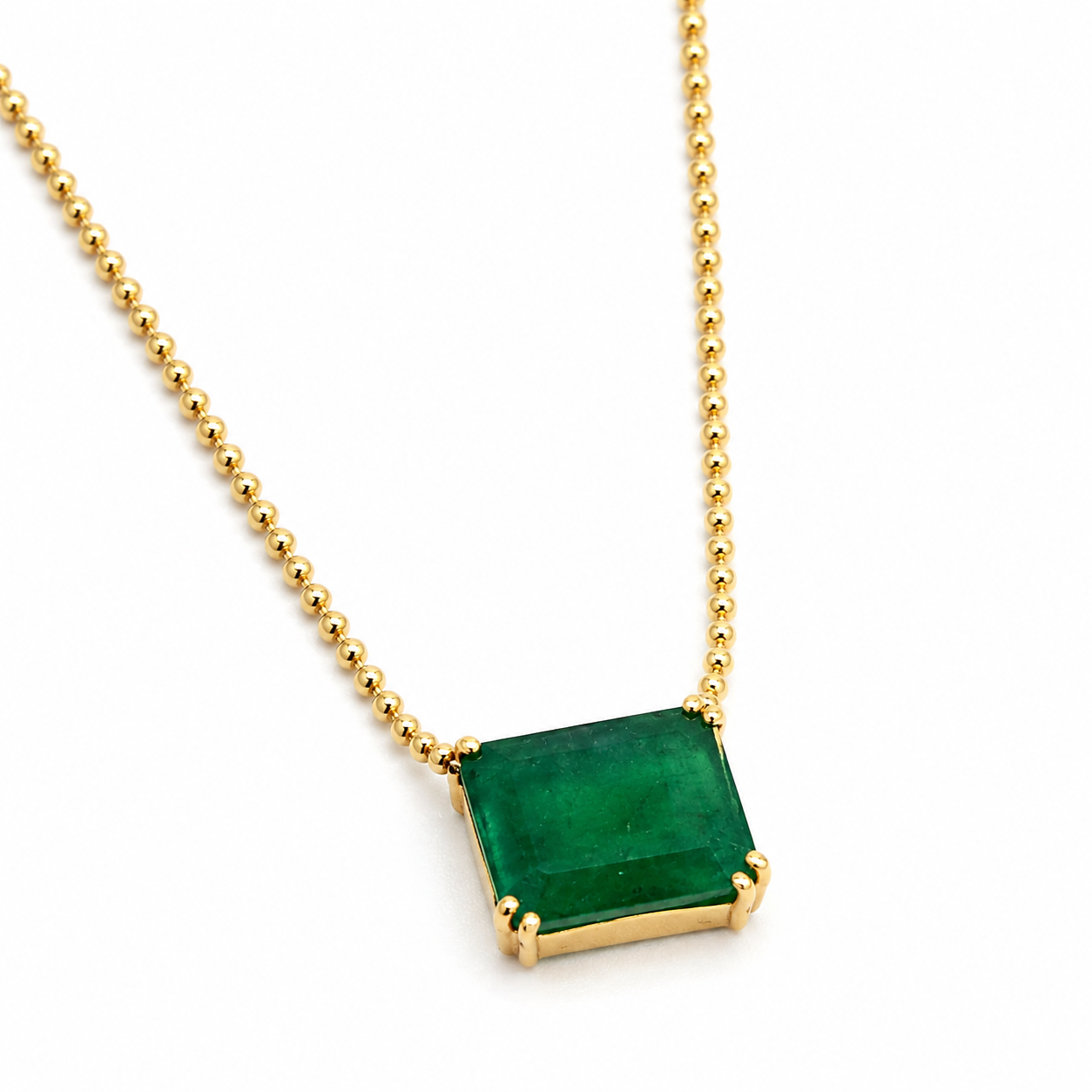 Yellow Gold Emerald Pendant