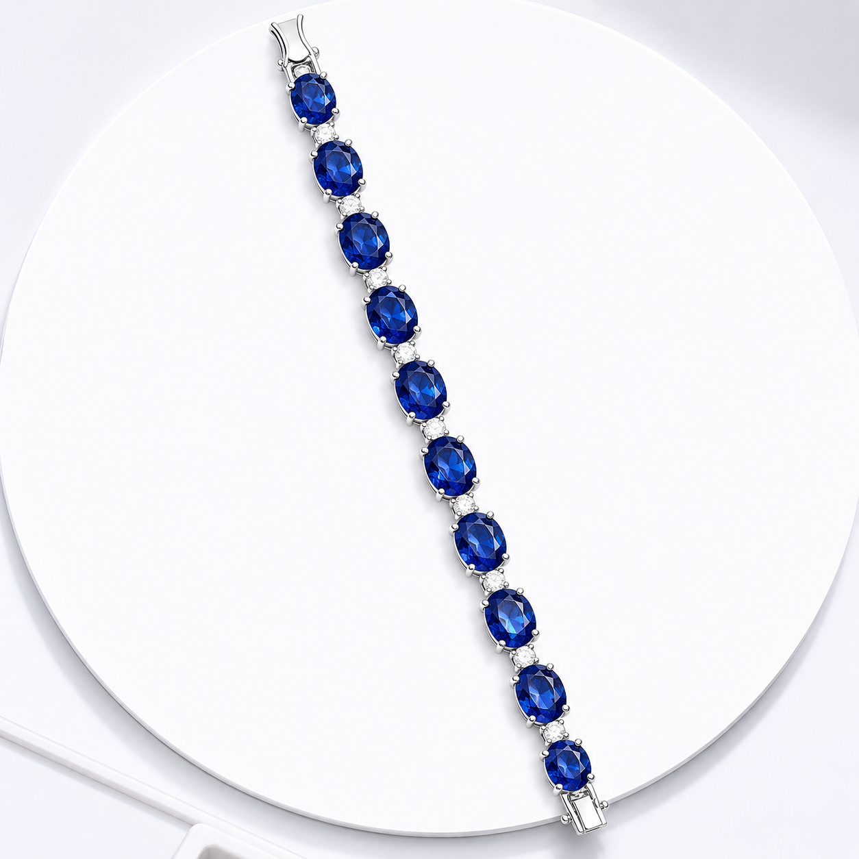 White Gold Sapphire and Diamond Bracelet