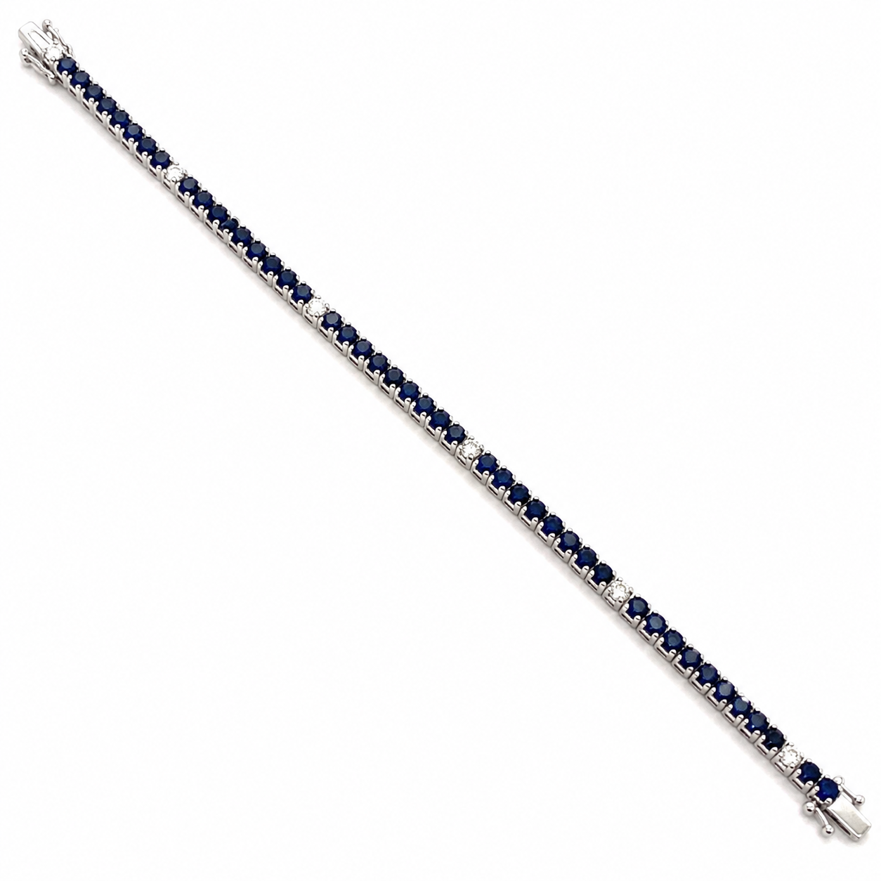 White Gold Sapphire and Diamond Bracelet