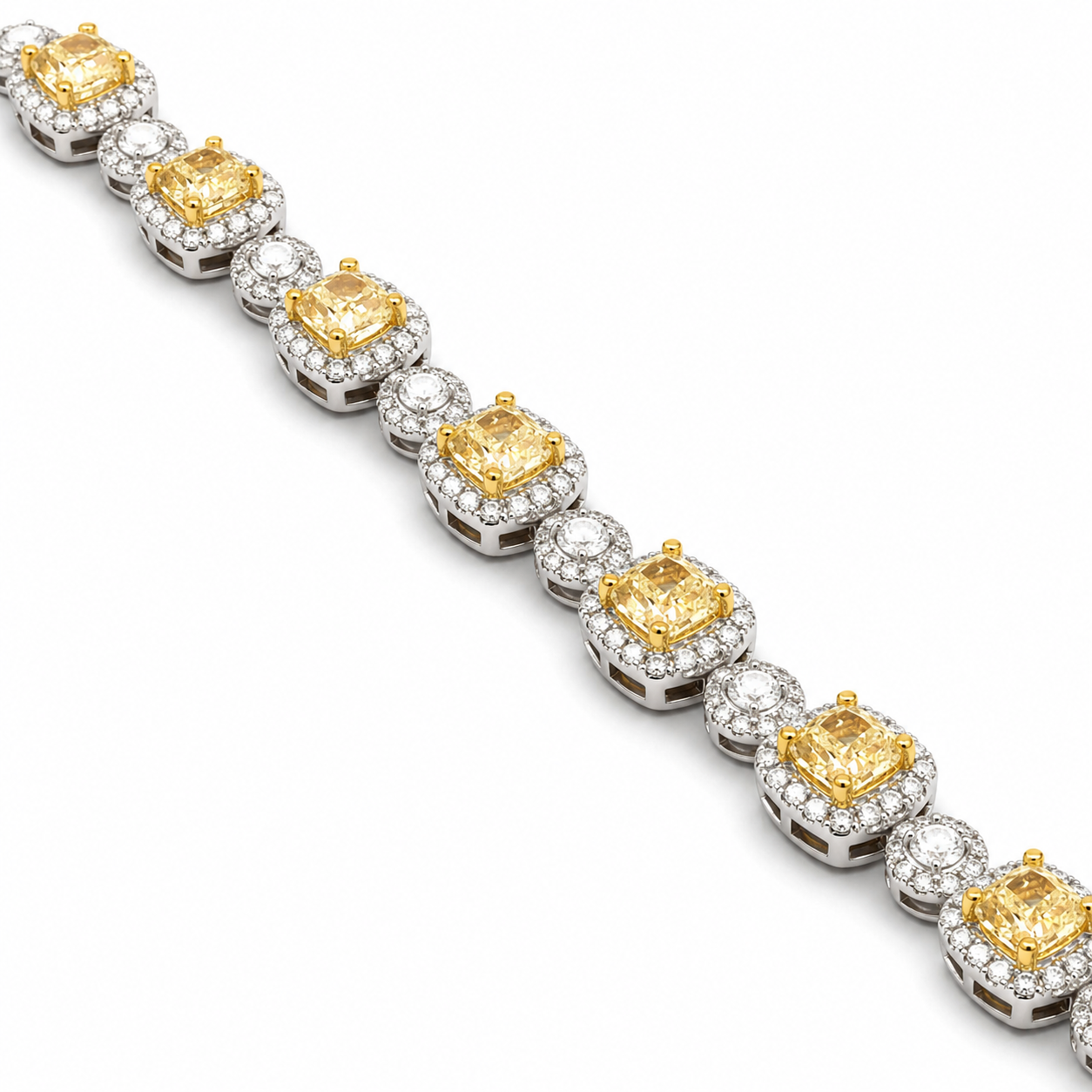 Whit Gold Yellow Diamond Bracelet