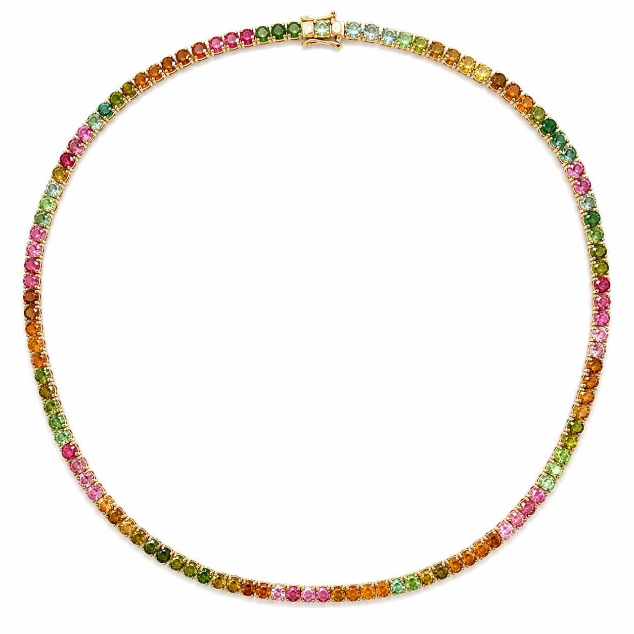Yellow Gold Sapphire Necklace