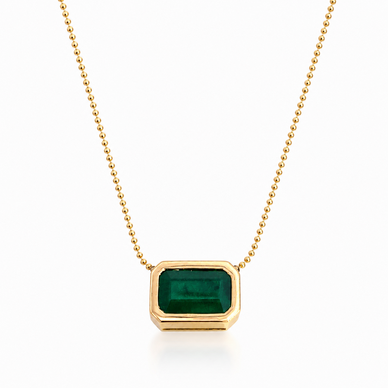 Yellow Gold Emerald Pendant