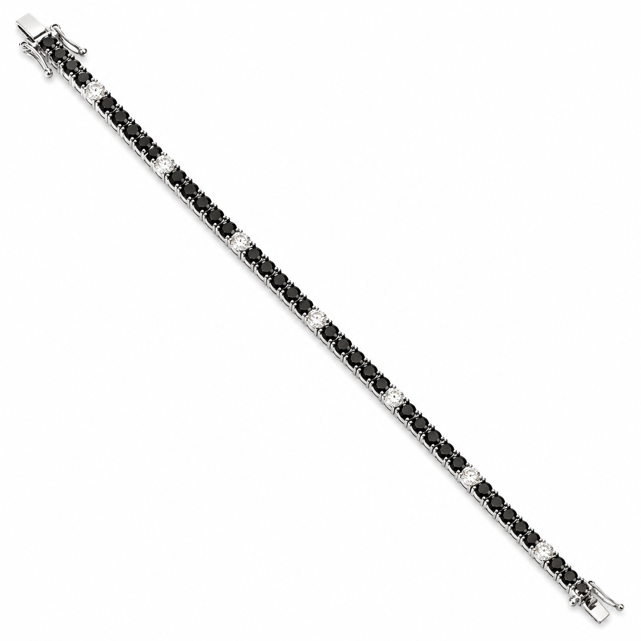 White Gold Black and White Diamond Bracelet