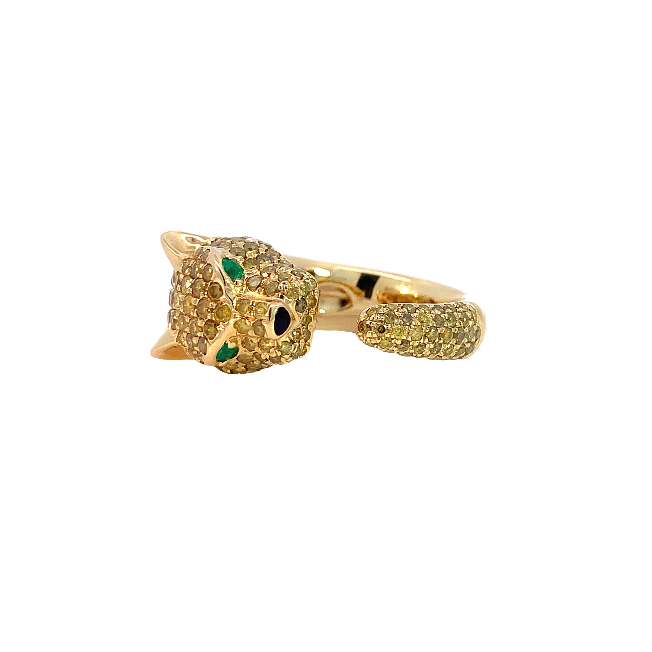 YELLOW DIAMOND AND EMERALD RING