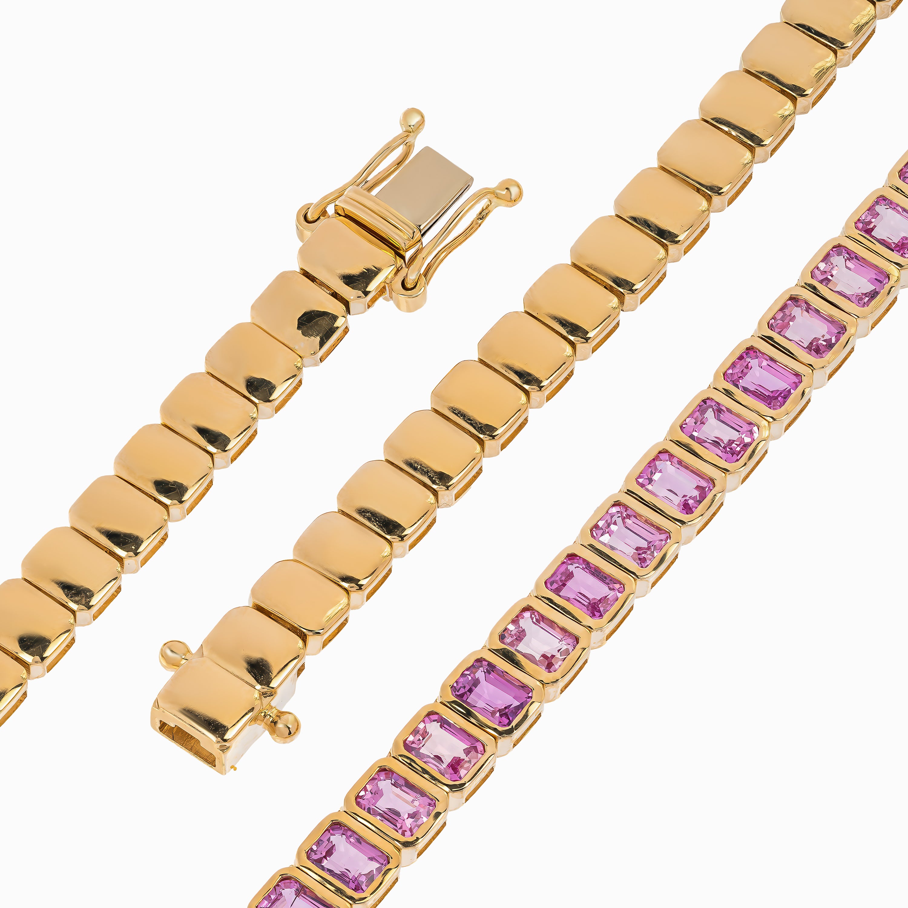 YELLOW GOLD NECKLACE WITH SAPPHIRE STONES