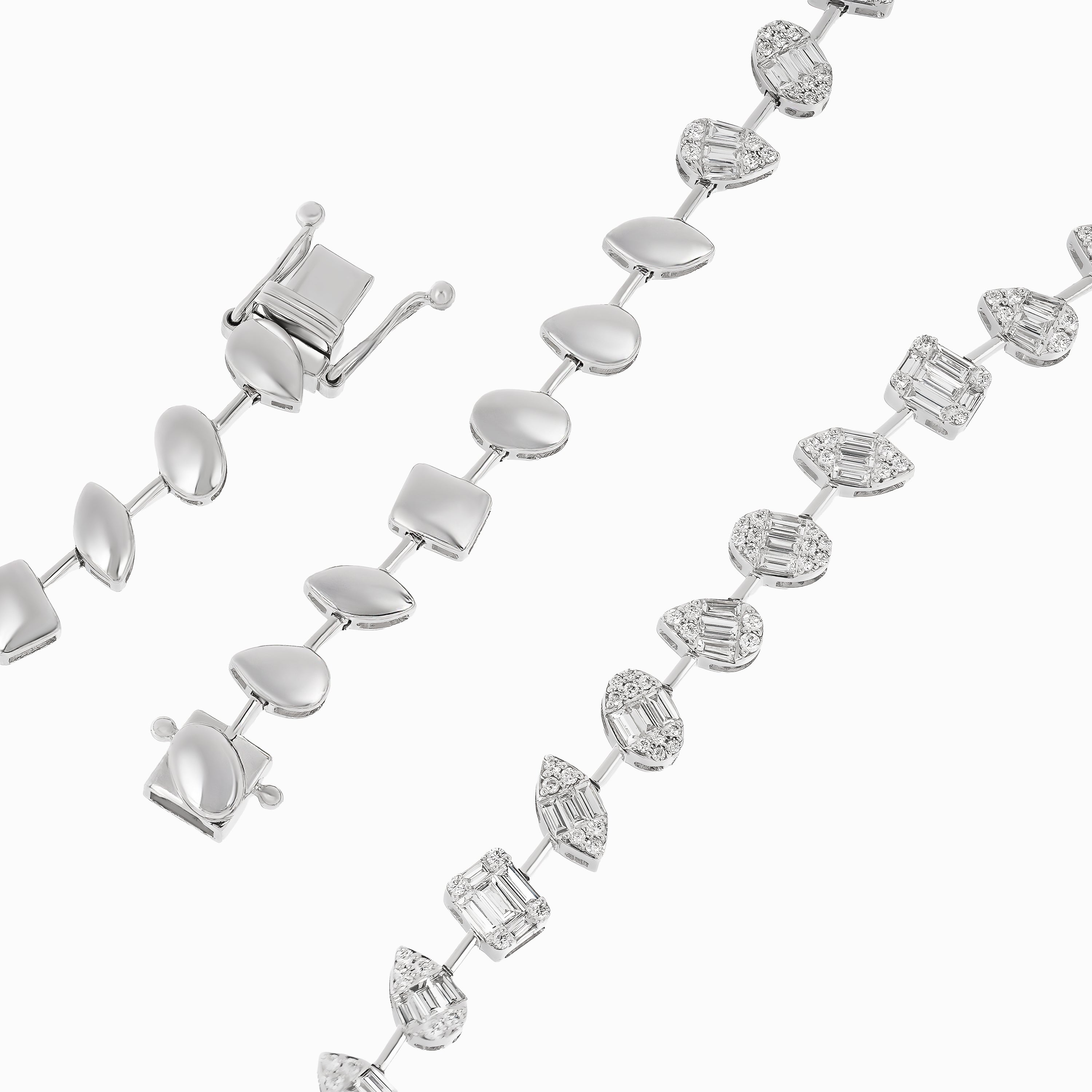 White Gold Gemstone Necklace With Diamond Stones