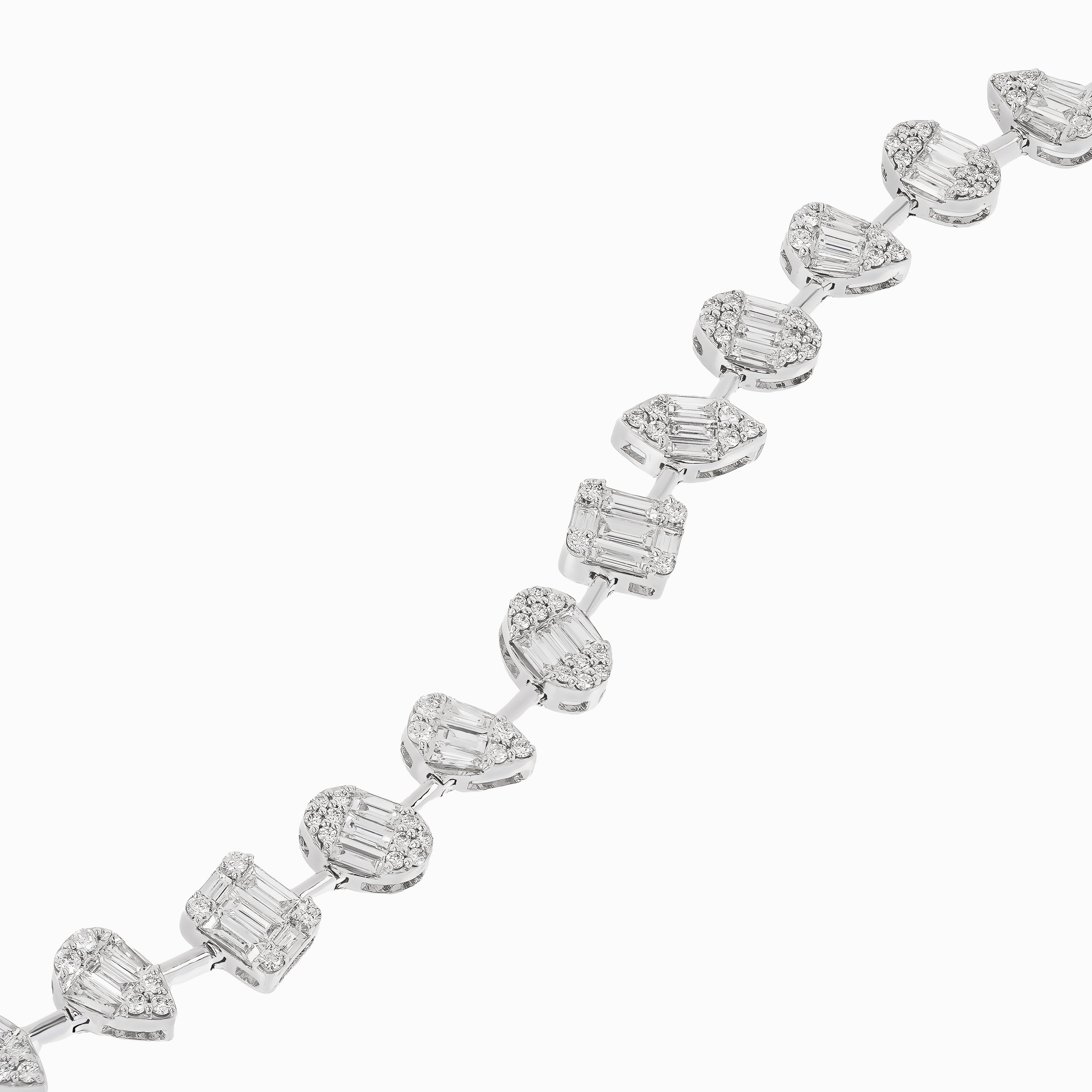 White Gold Gemstone Bracelet With Diamond Stones