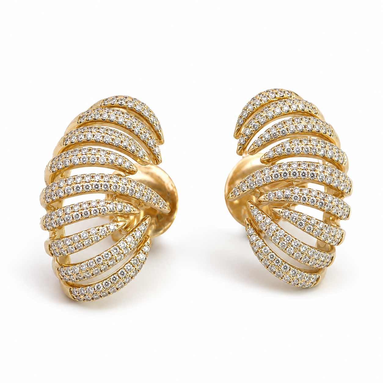 Yellow Gold Diamond Earrings