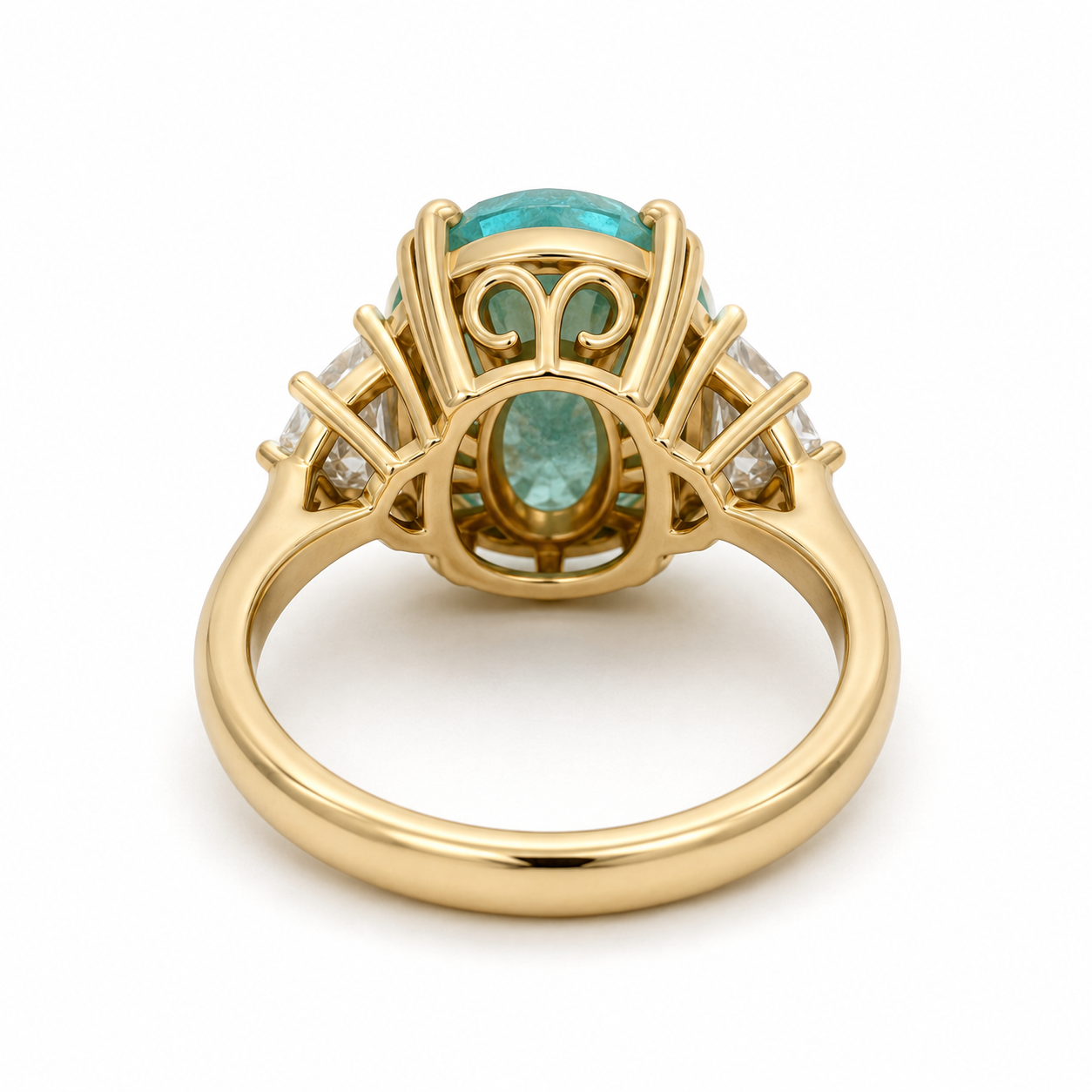 Yellow Gold Paraiba and Diamond Ring