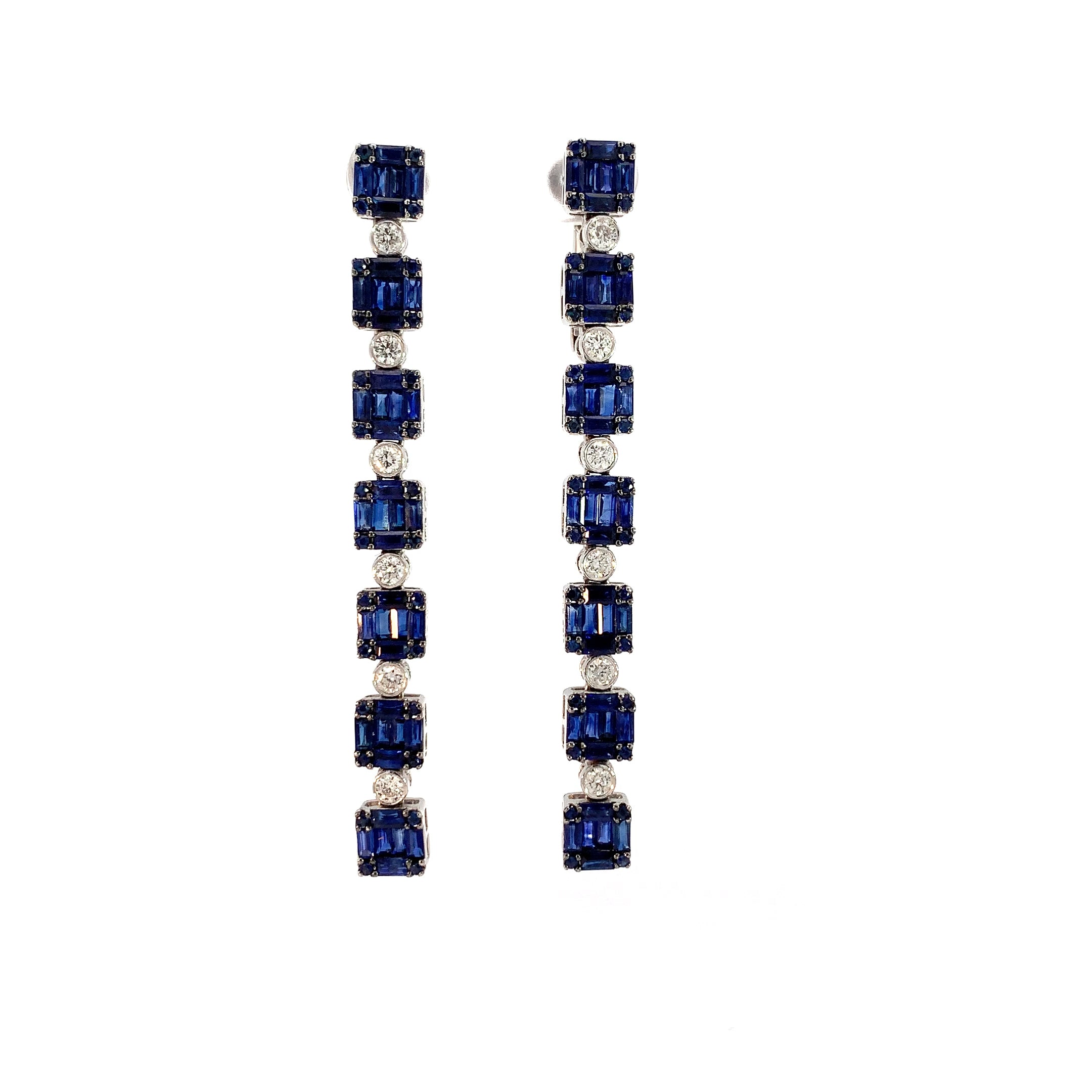 DIAMOND SAPPHIRE EARRINGS