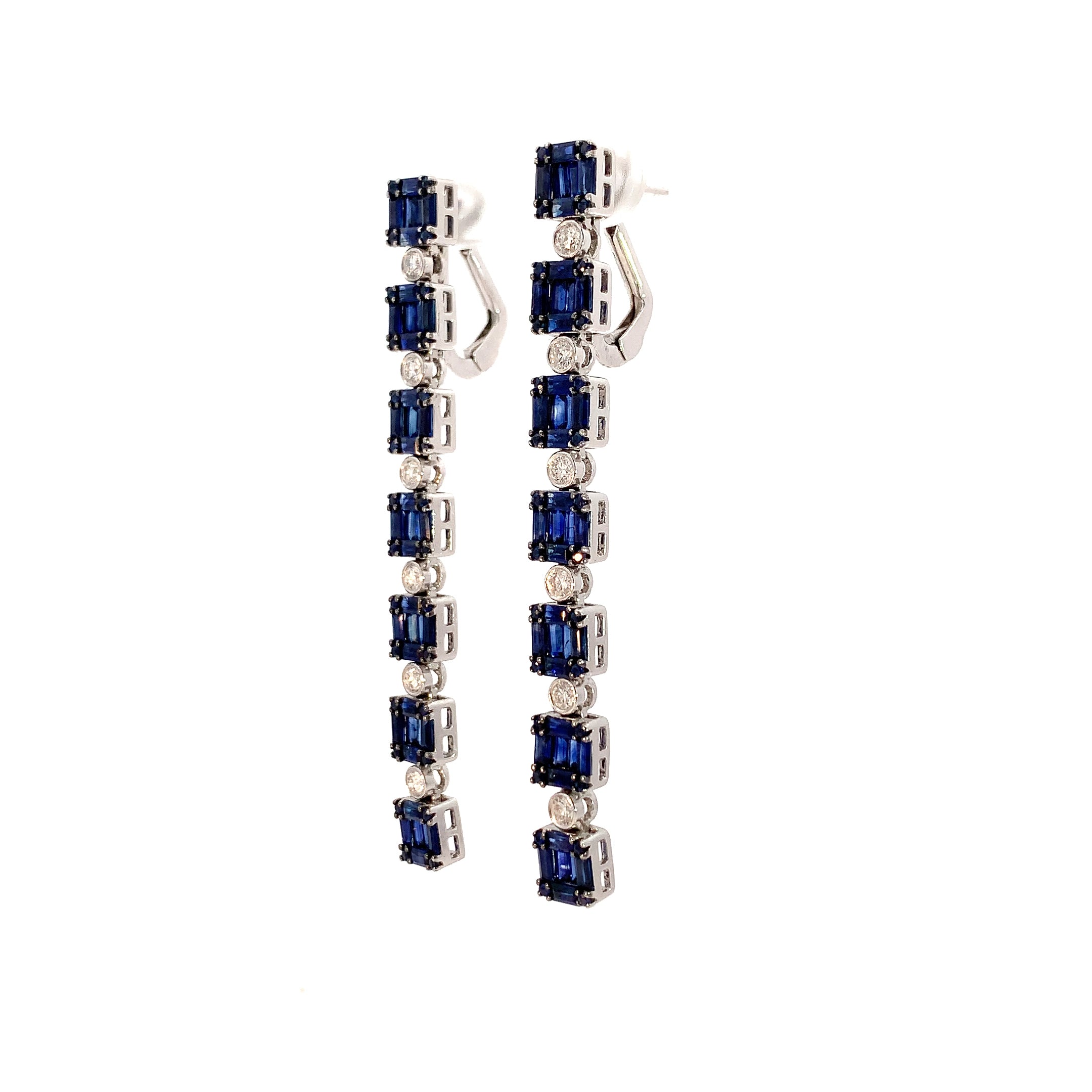 DIAMOND SAPPHIRE EARRINGS