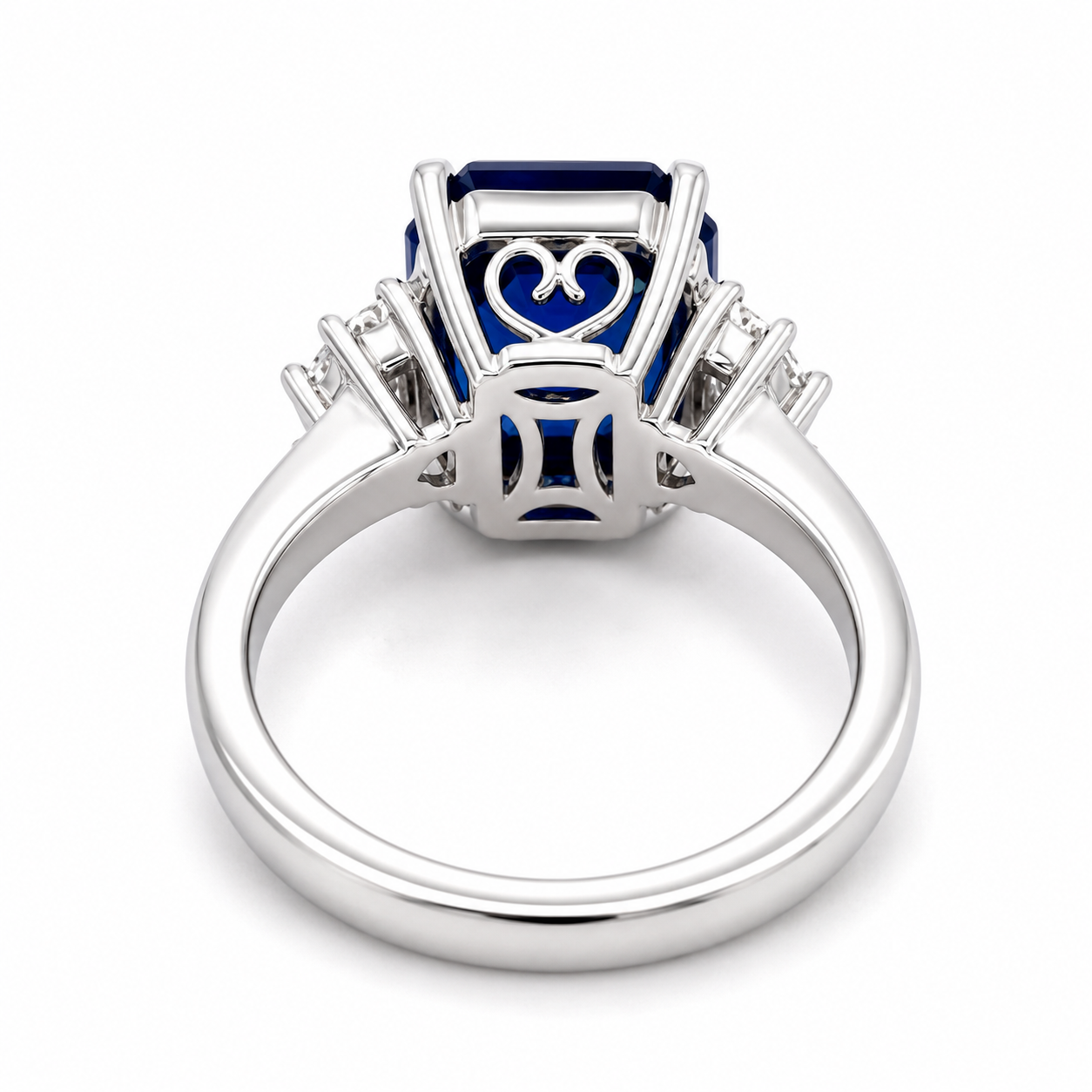 White Gold Sapphire and Diamond Ring