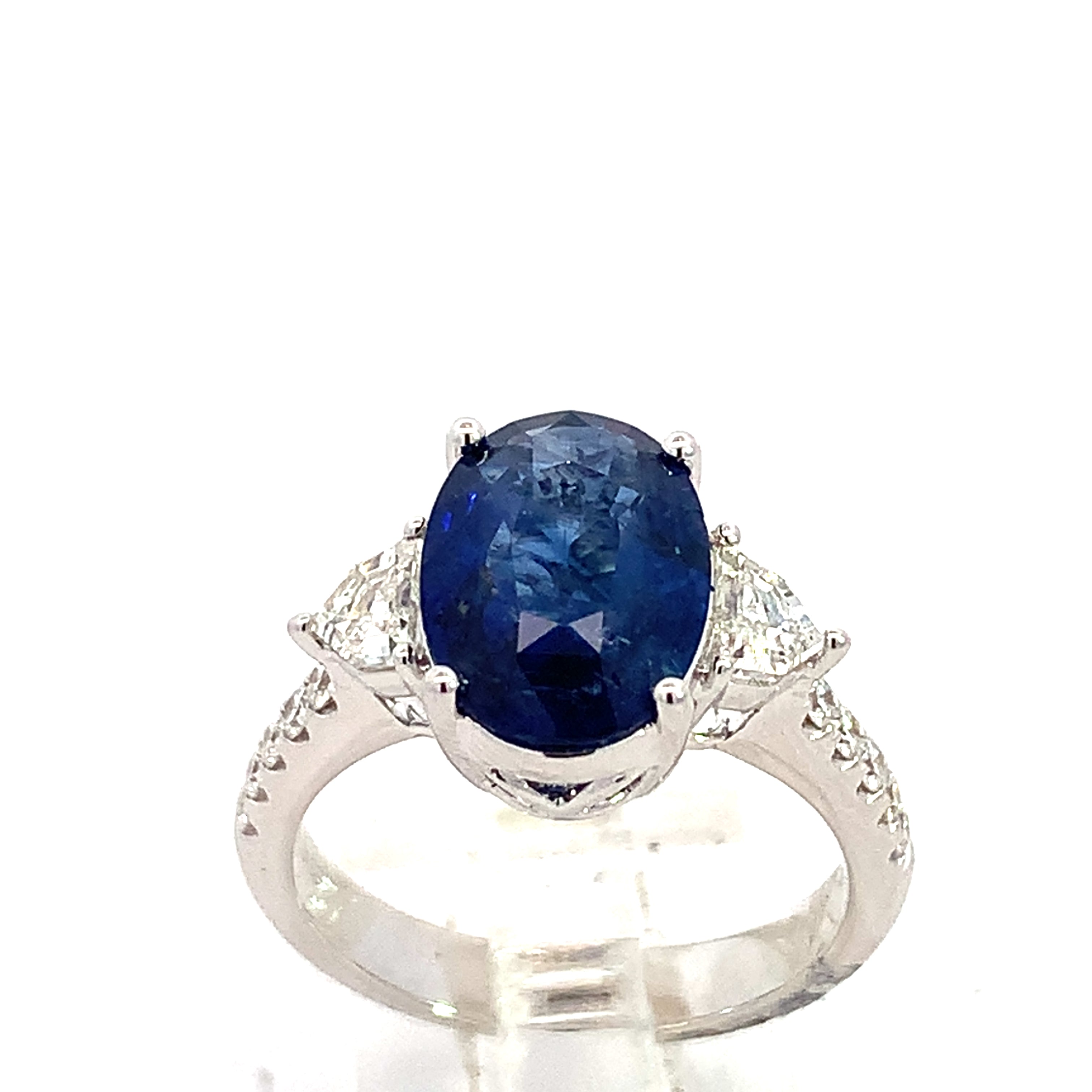 White Gold Sapphire and Diamond Ring